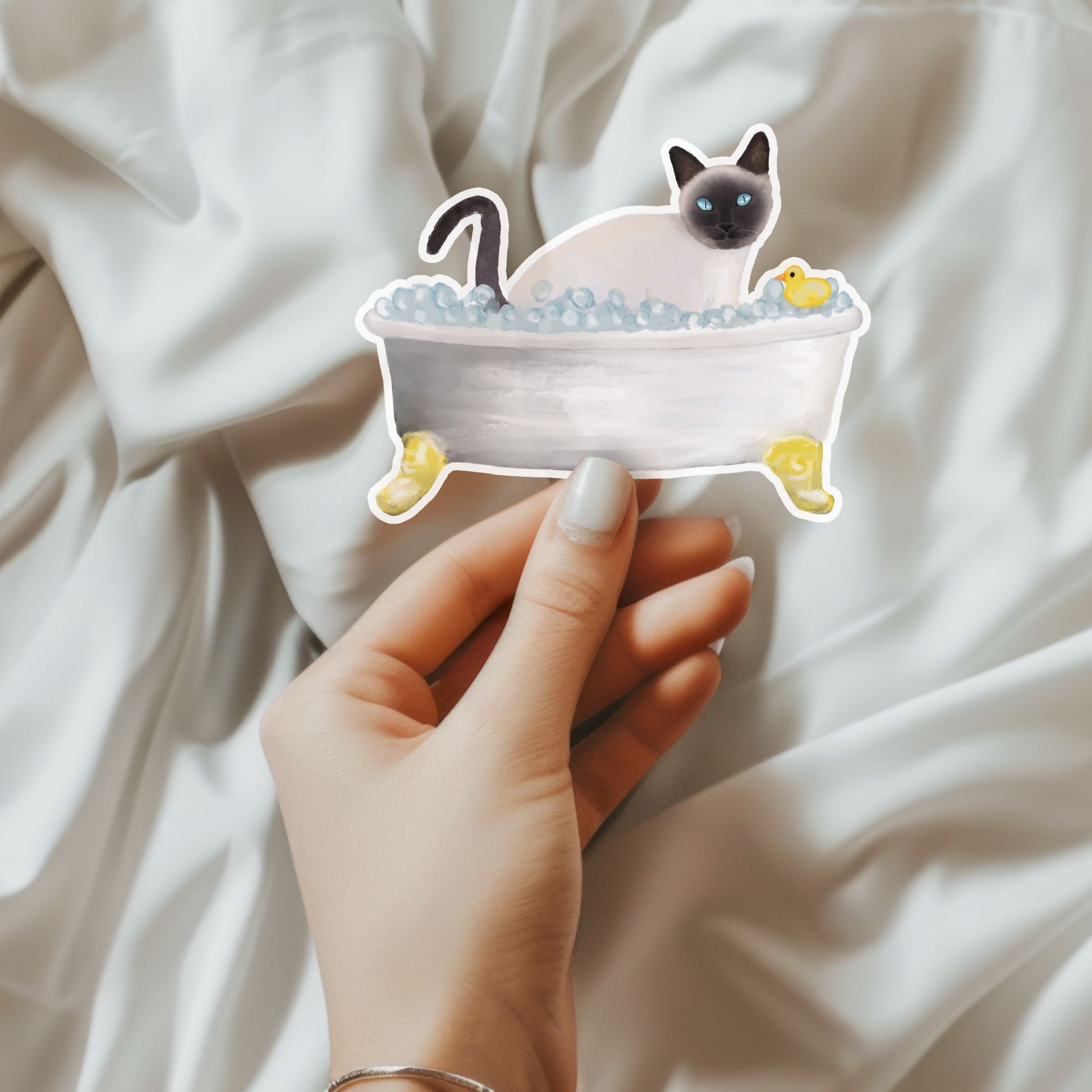 Siamese Cat Vinyl Sticker - MerikaArt