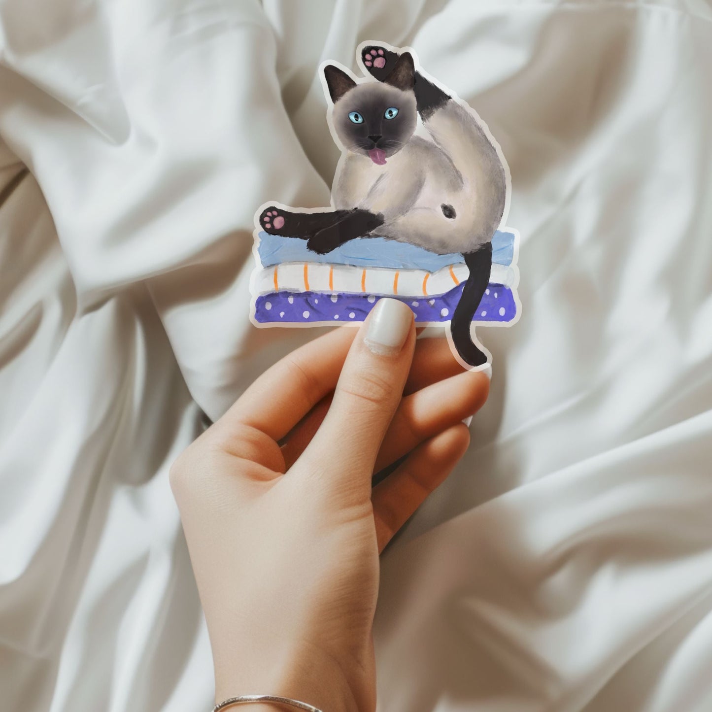 Siamese Cat Vinyl Sticker - MerikaArt