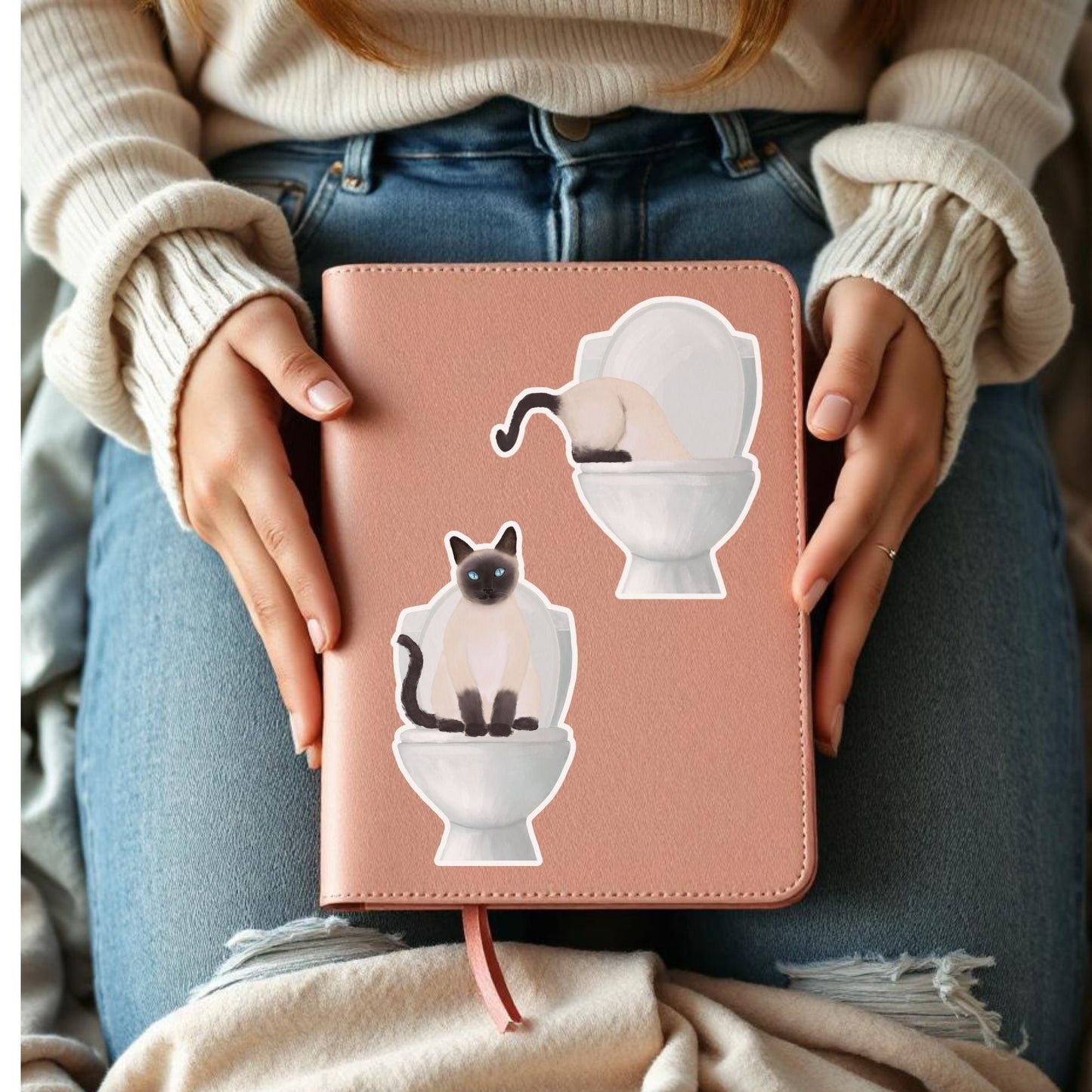 Siamese Cat Vinyl Sticker - MerikaArt