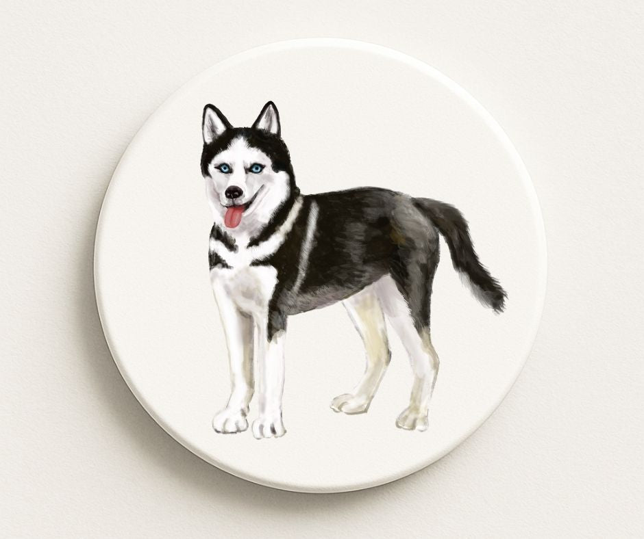 Siberian Husky Ceramic Coaster - MerikaArt