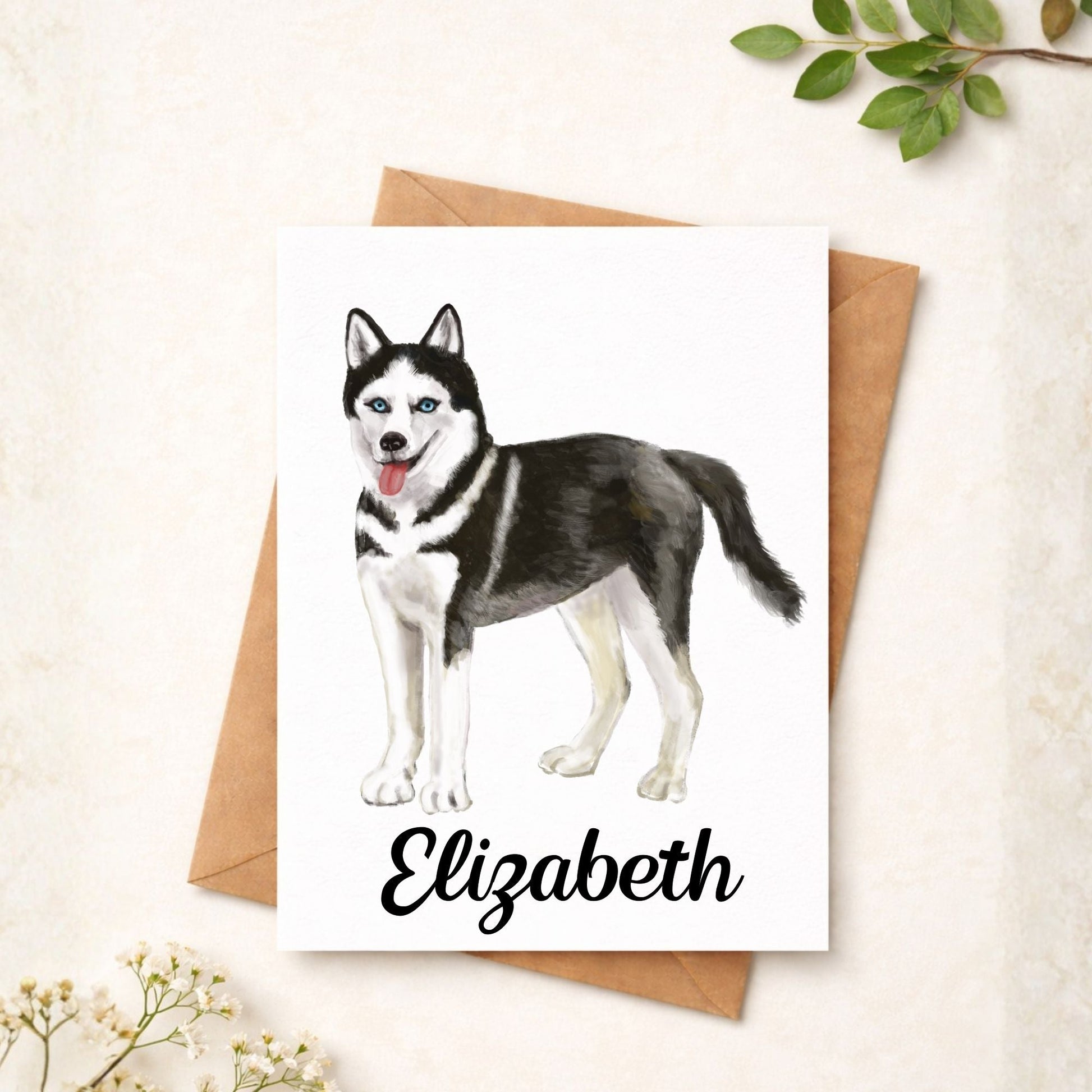 Siberian Husky Postcard - MerikaArt