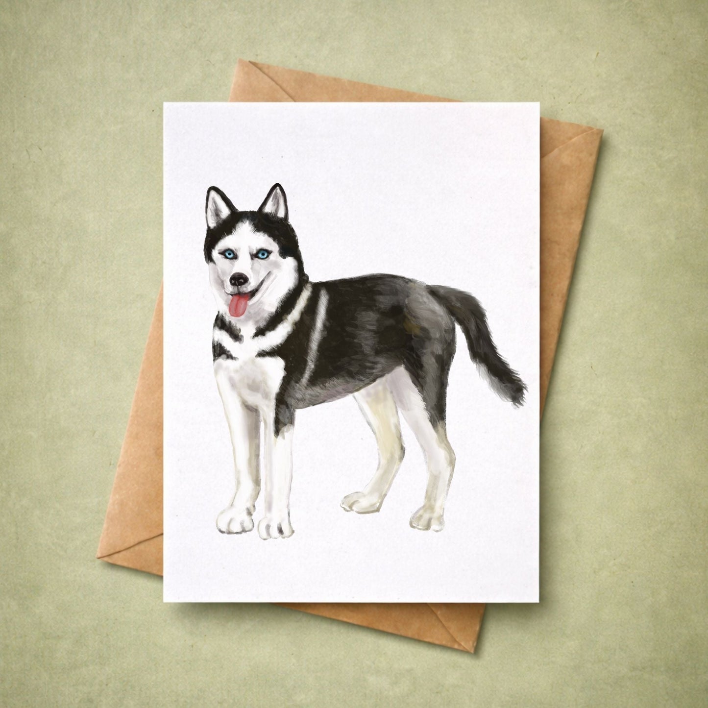 Siberian Husky Postcard - MerikaArt