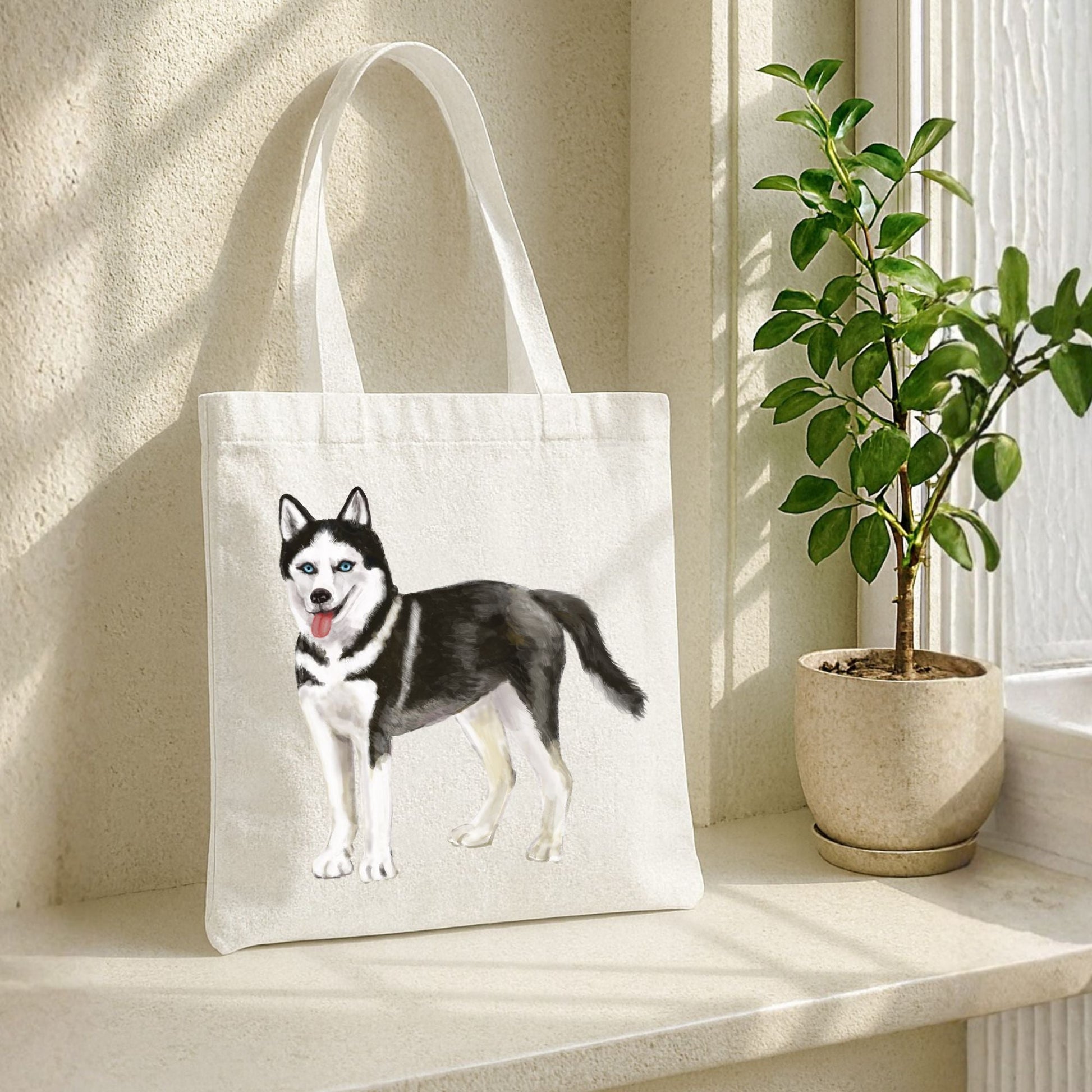 Siberian Husky Tote Bag - MerikaArt