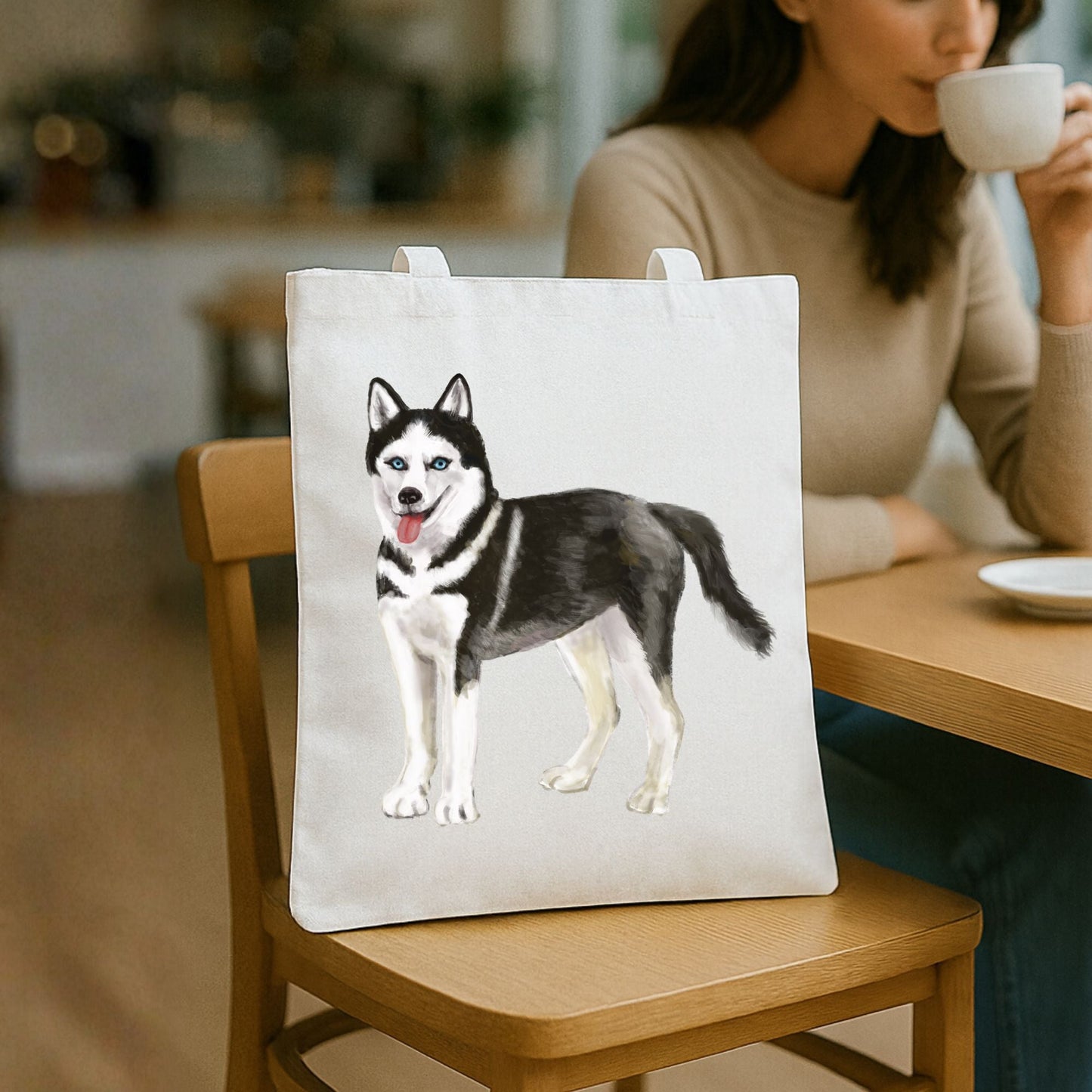 Siberian Husky Tote Bag - MerikaArt