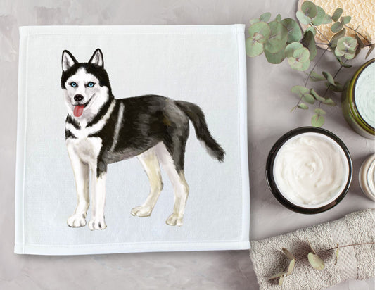 Siberian Husky Washcloth - MerikaArt