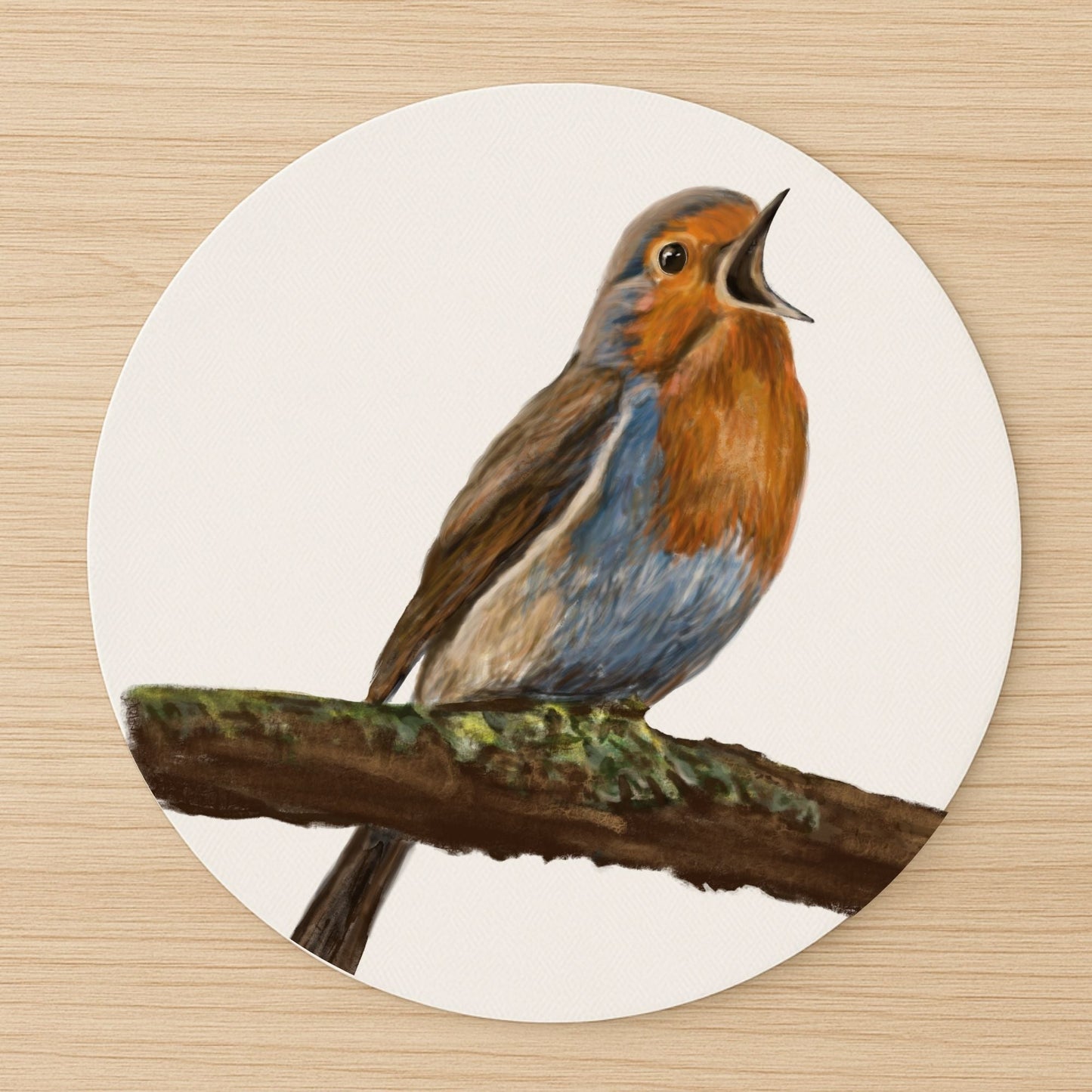 Singing Robin Mousepad - MerikaArt