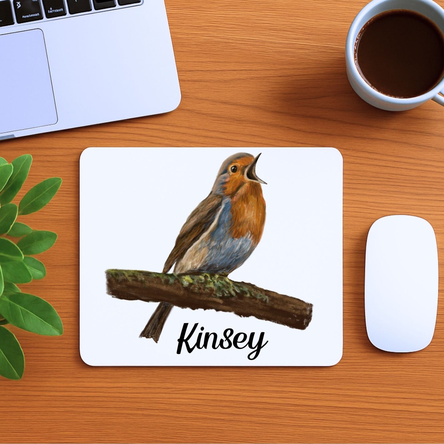 Singing Robin Mousepad - MerikaArt