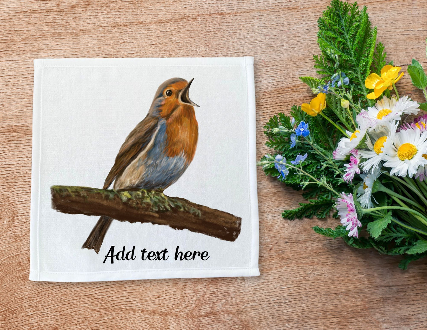 Singing Robin Washcloth - MerikaArt