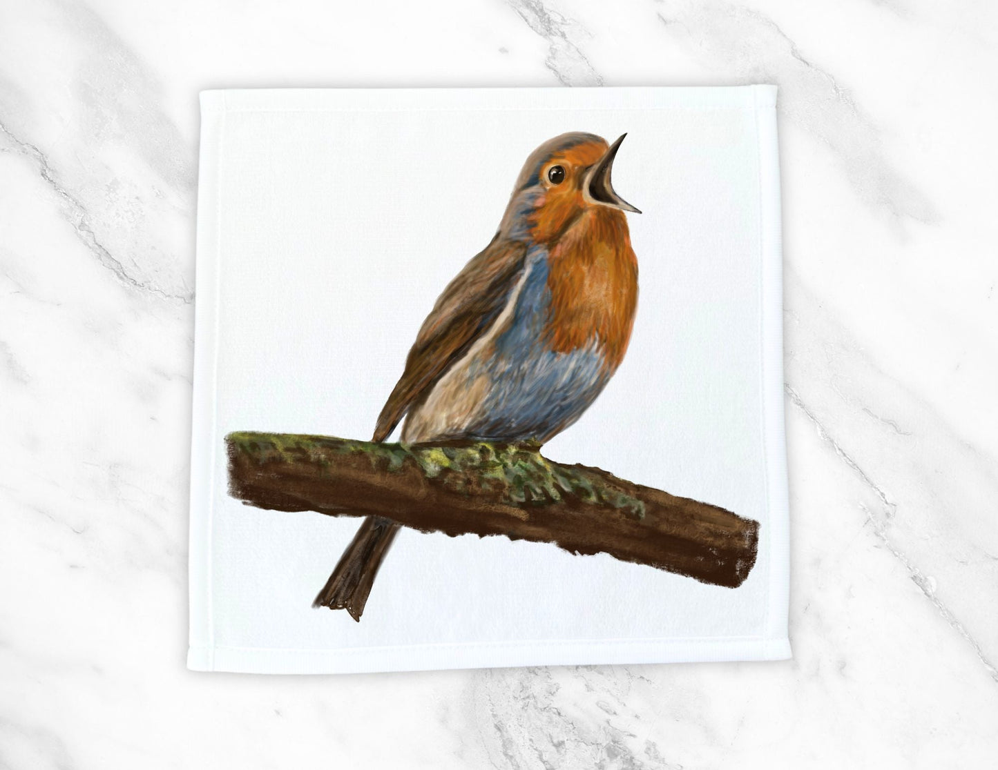 Singing Robin Washcloth - MerikaArt