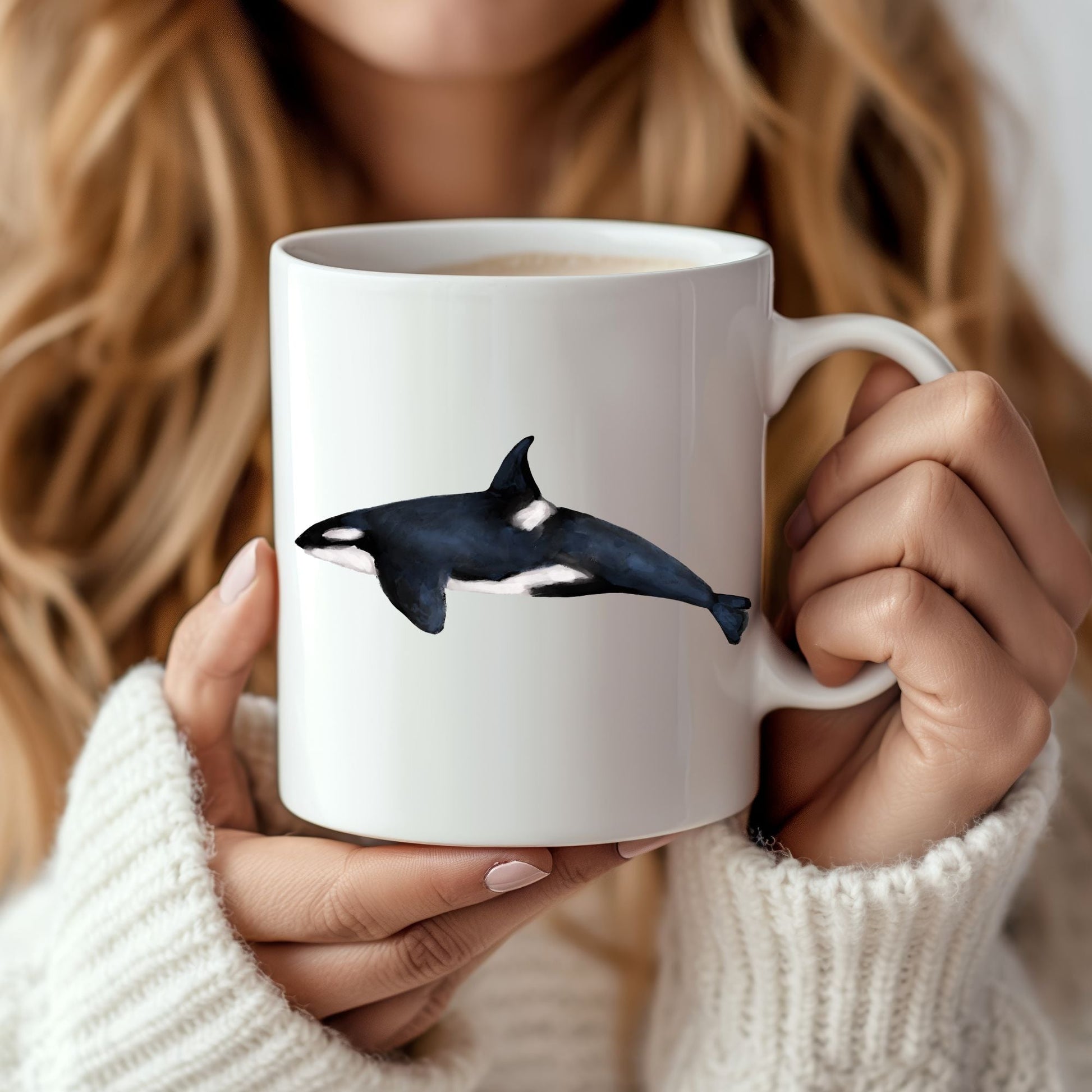 Single Orca Whale Mug - MerikaArt