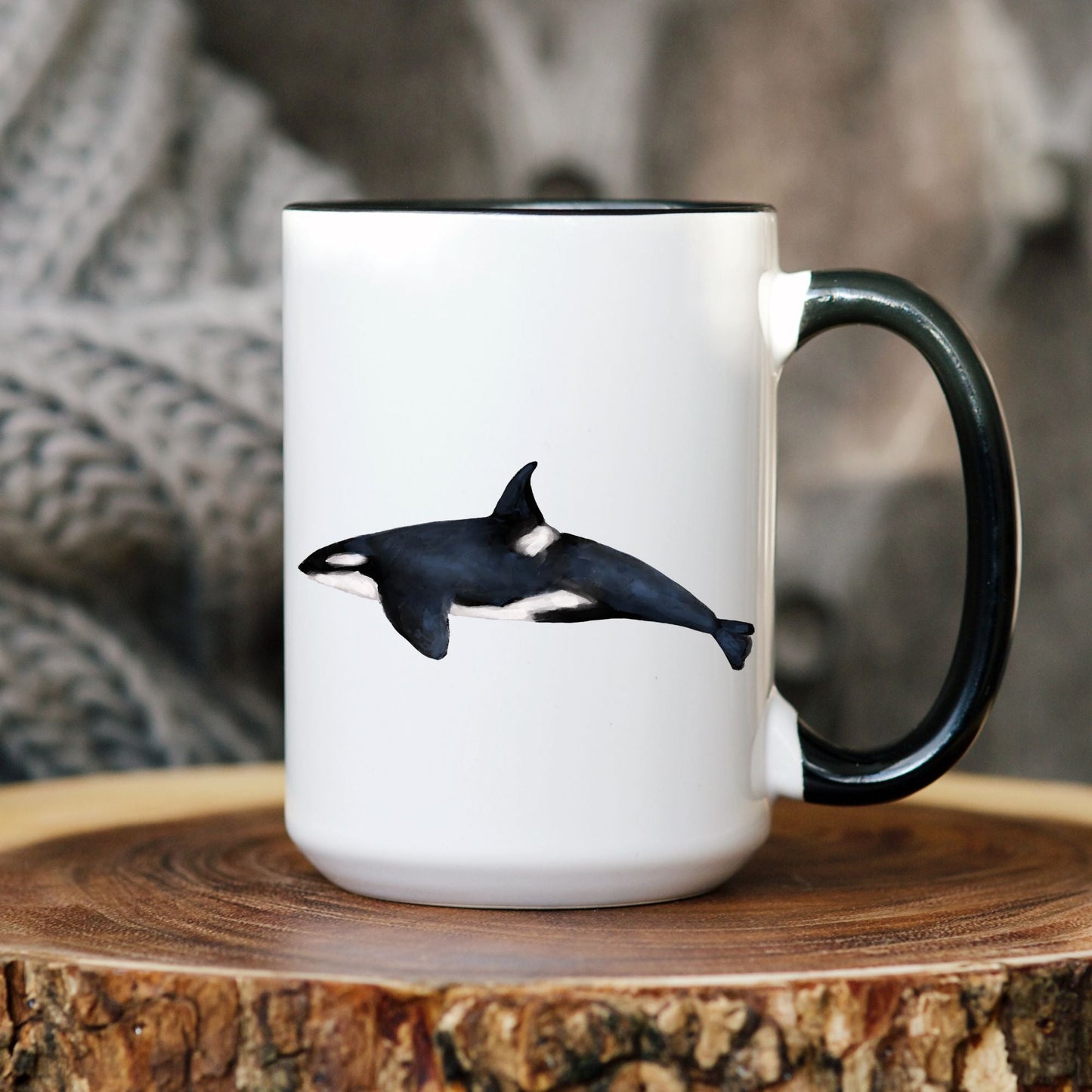 Single Orca Whale Mug - MerikaArt