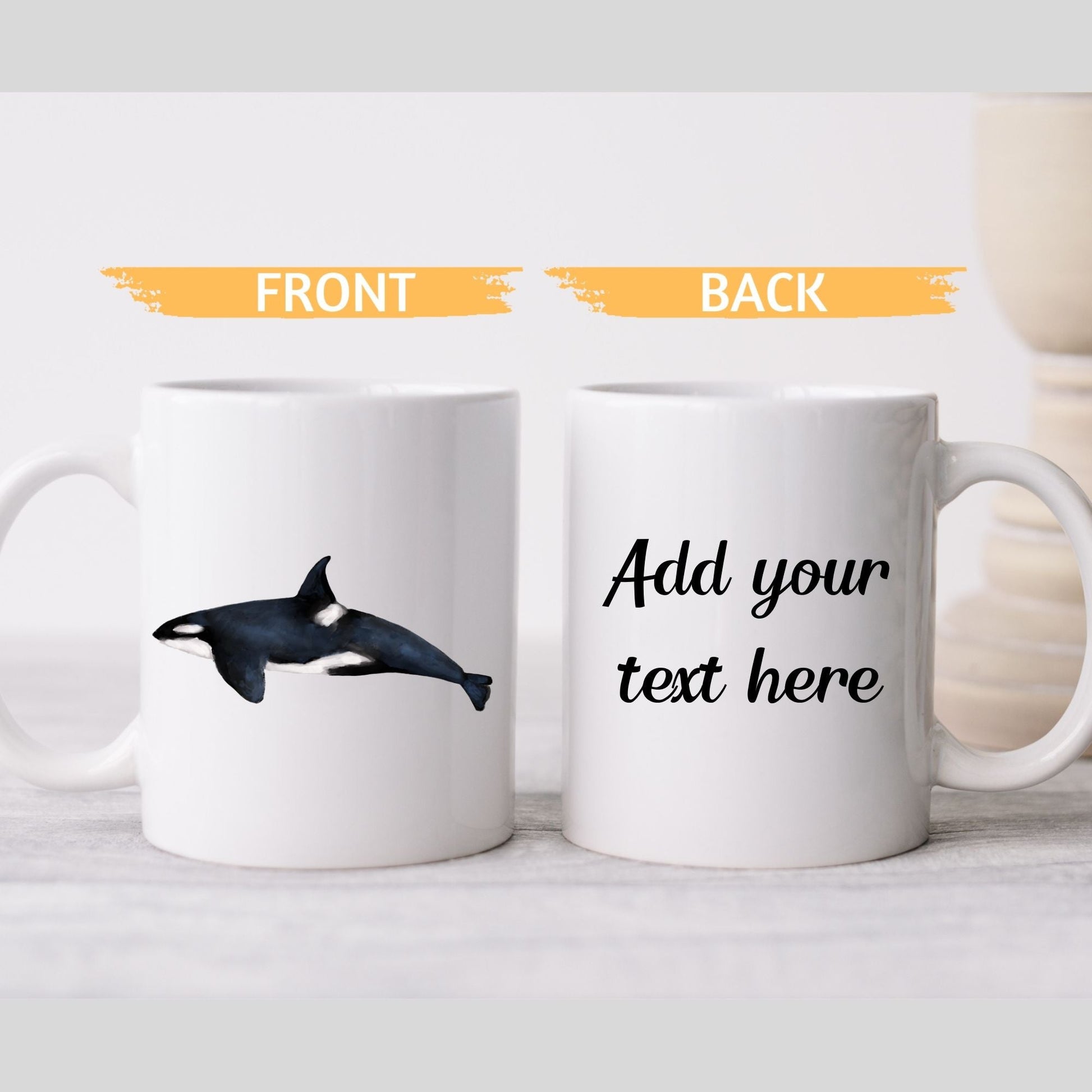 Single Orca Whale Mug - MerikaArt