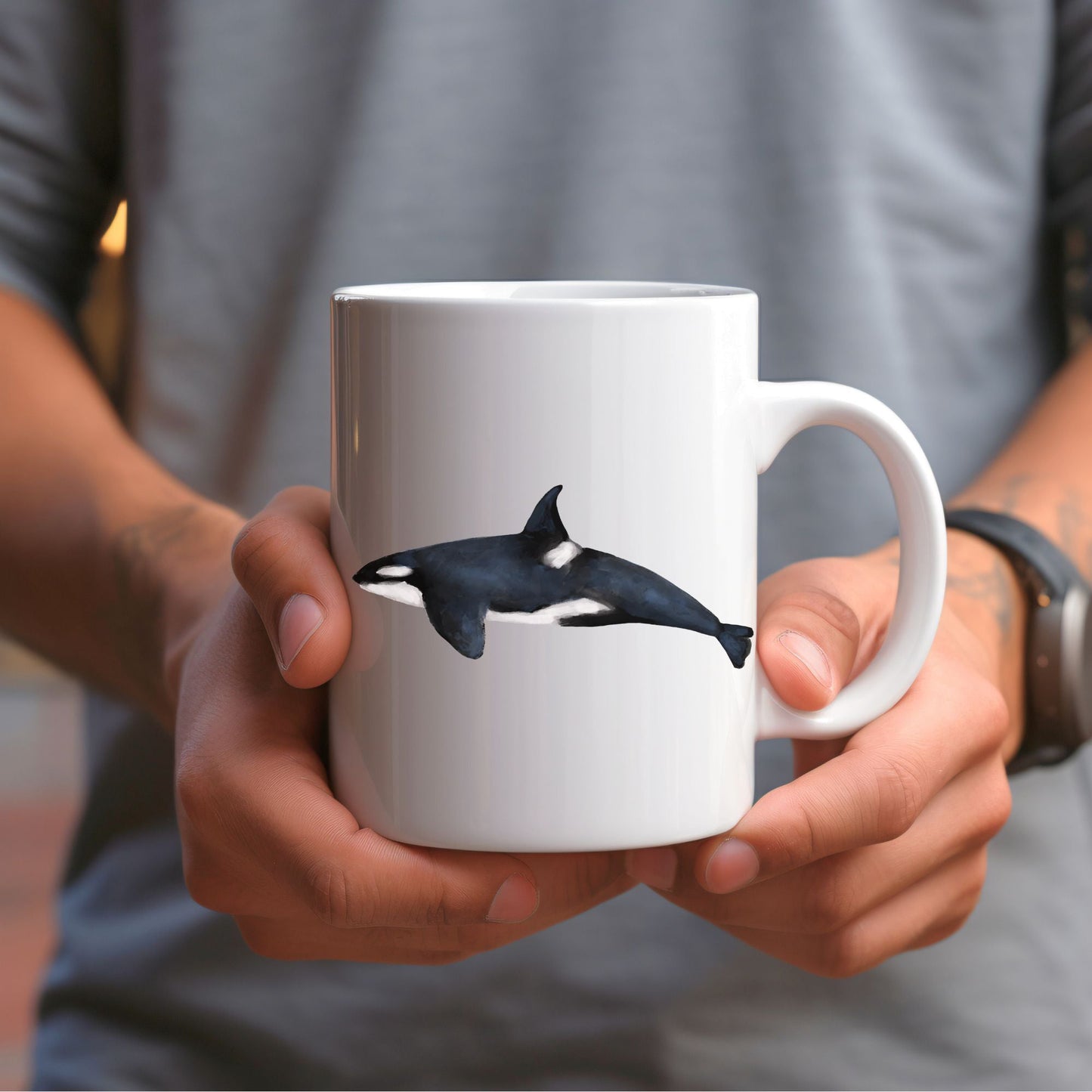 Single Orca Whale Mug - MerikaArt