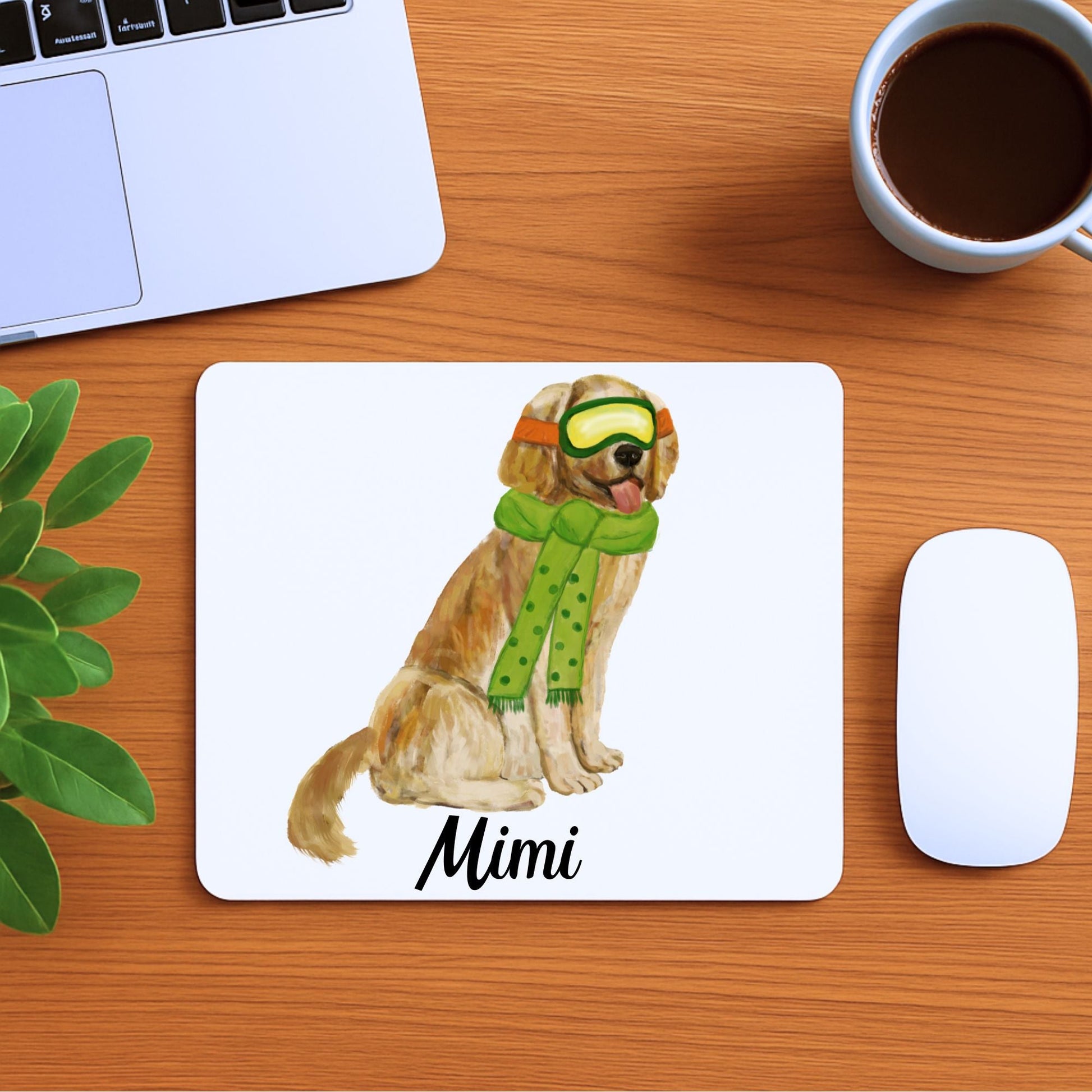 Ski Golden Retriever Mousepad - MerikaArt
