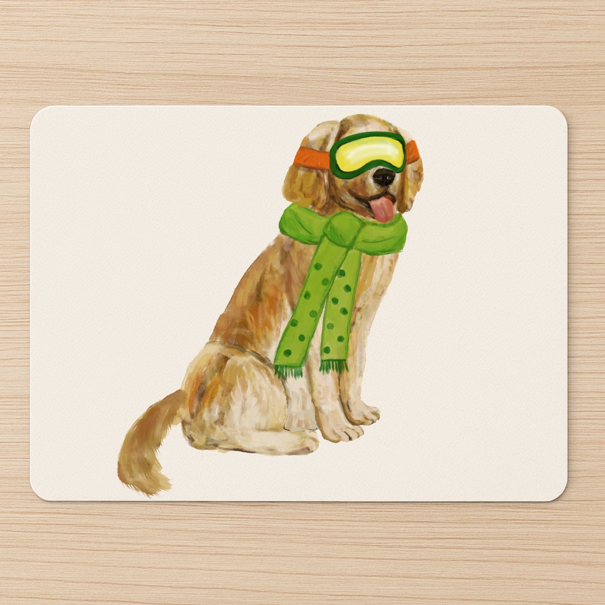 Ski Golden Retriever Mousepad - MerikaArt