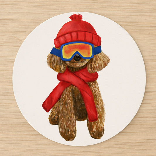 Ski Poodle Mousepad - MerikaArt