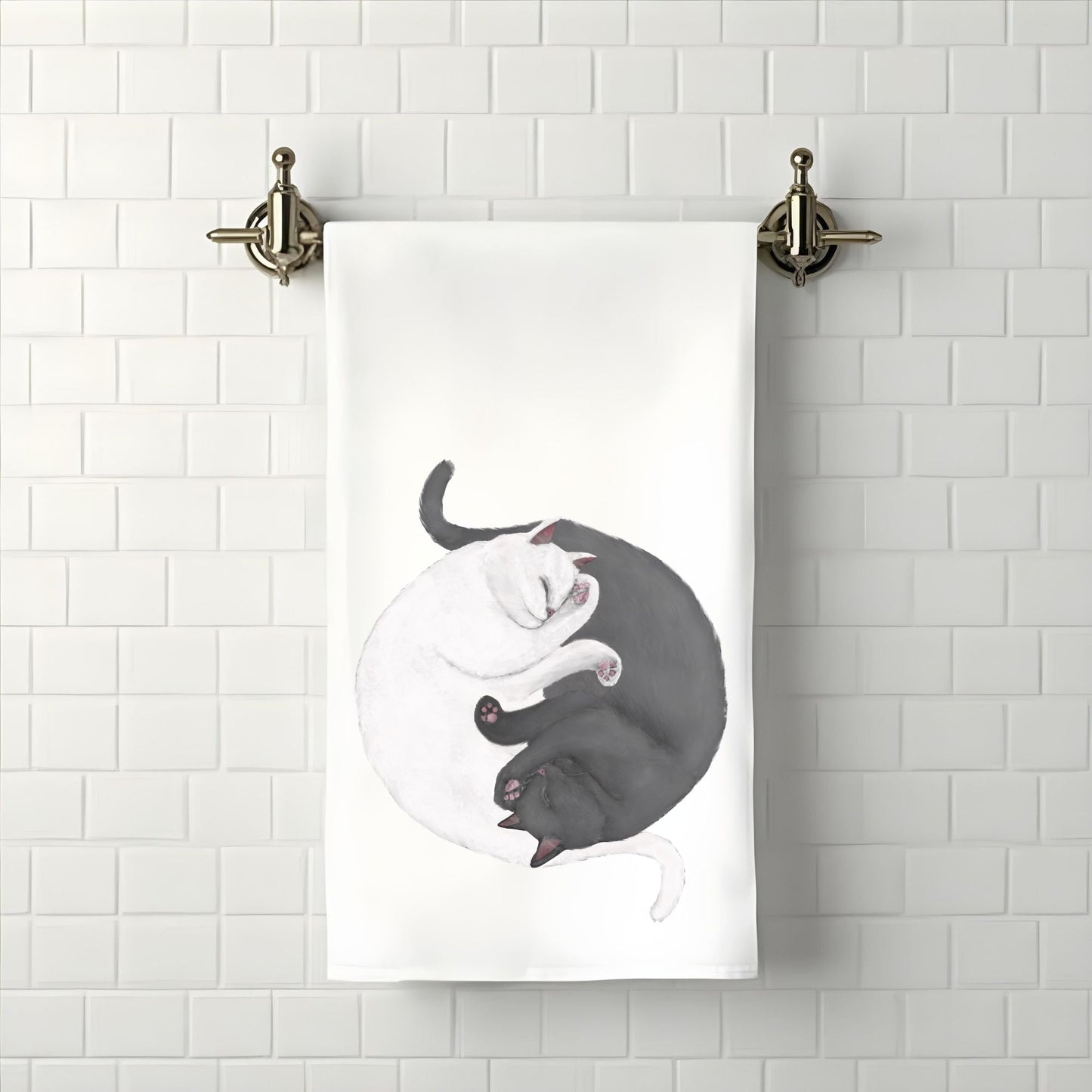 Sleeping Cats Bathroom Towel - MerikaArt