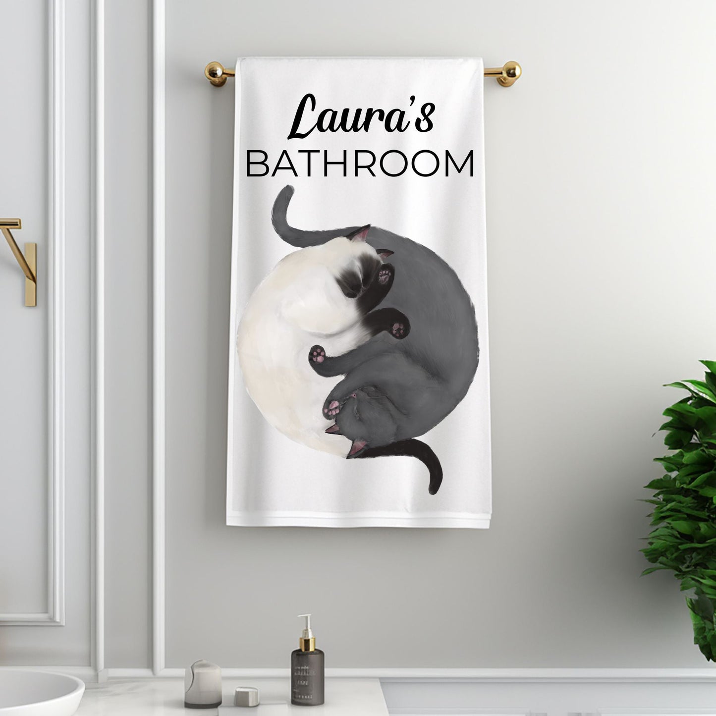 Sleeping Cats Bathroom Towel - MerikaArt