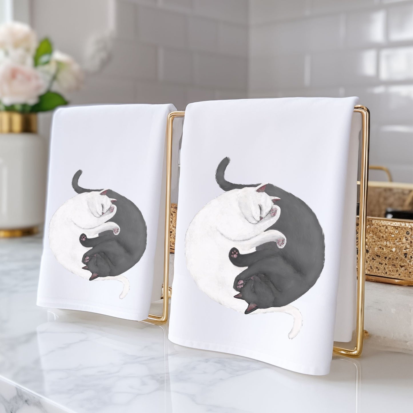 Sleeping Cats Bathroom Towel - MerikaArt