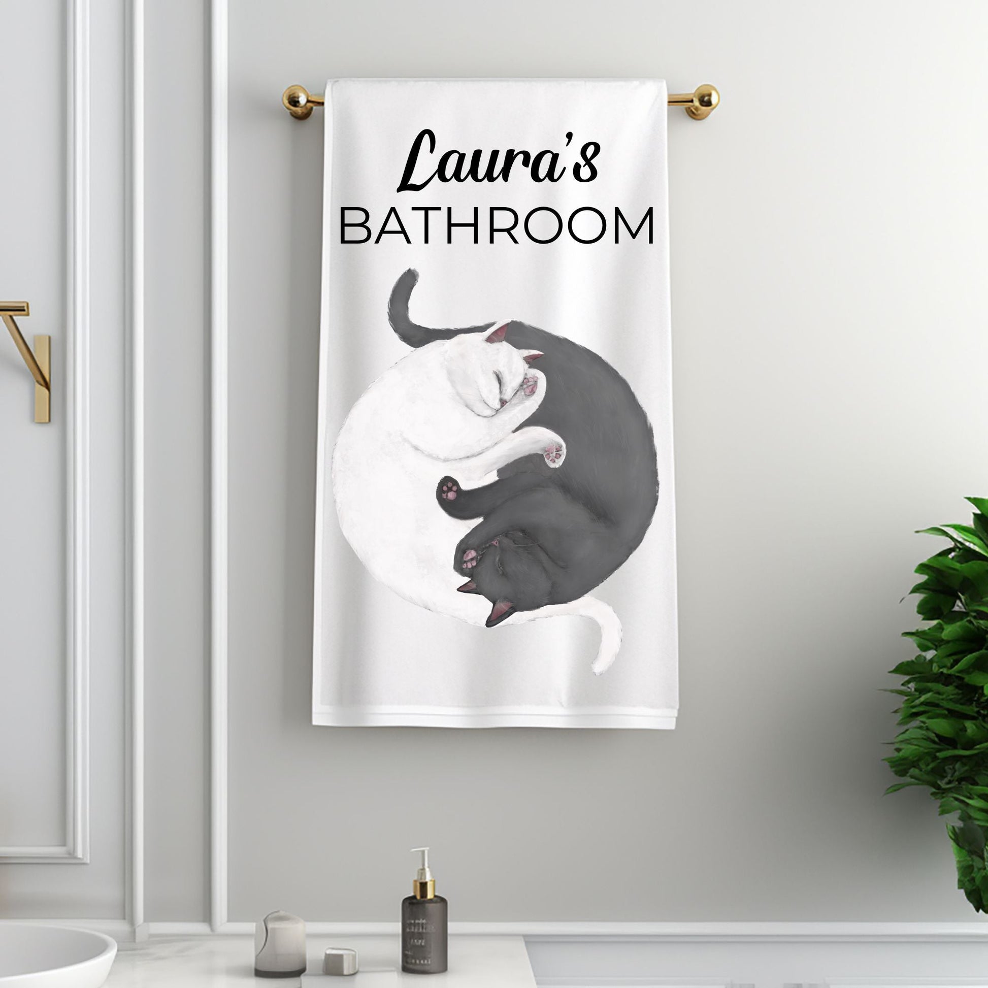 Sleeping Cats Bathroom Towel - MerikaArt