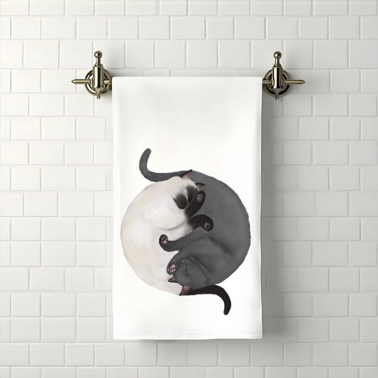 Sleeping Cats Bathroom Towel - MerikaArt