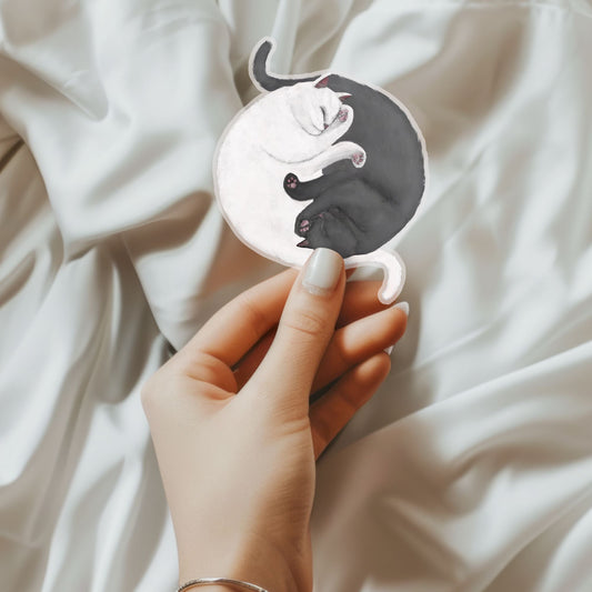 Sleeping Cats Vinyl Sticker - MerikaArt