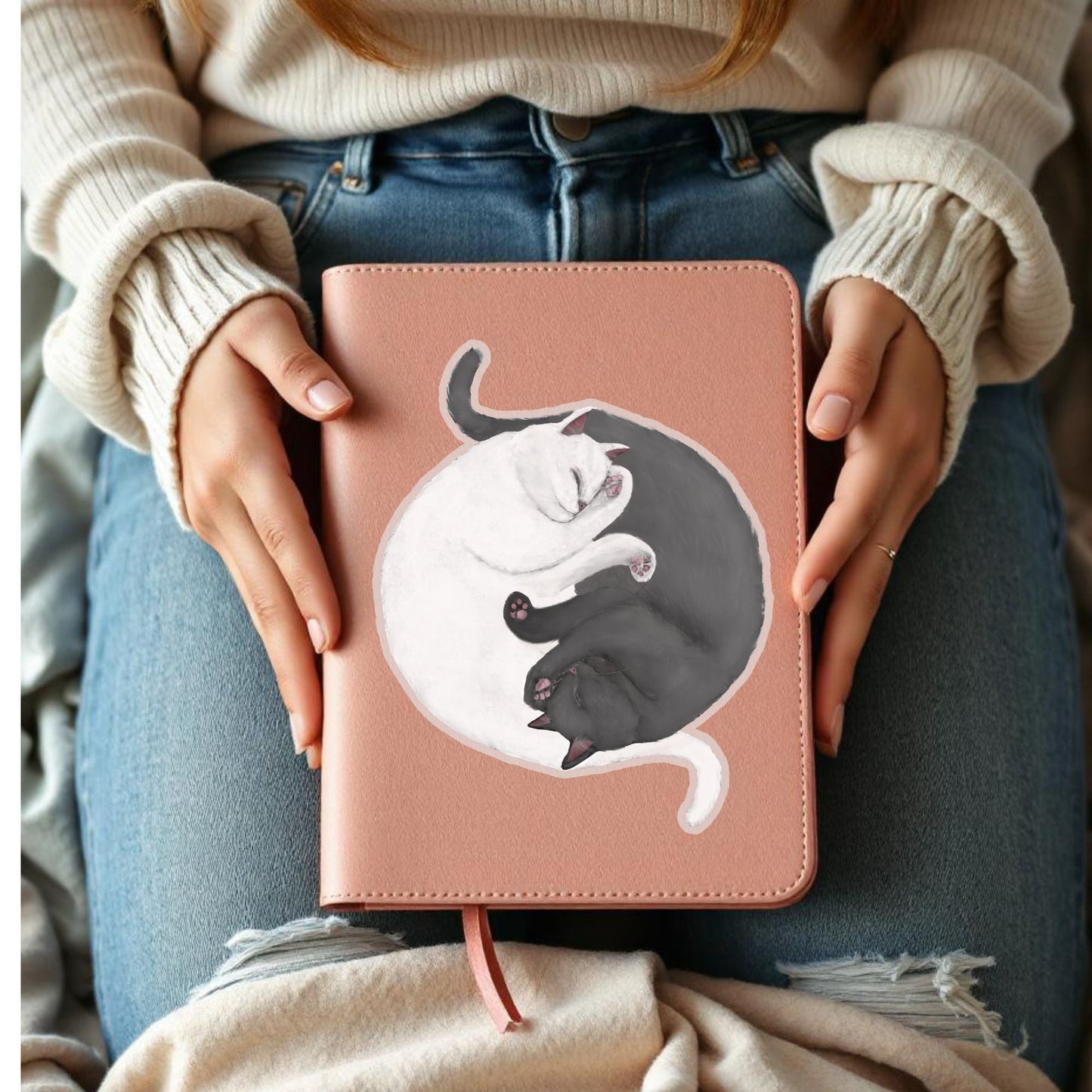 Sleeping Cats Vinyl Sticker - MerikaArt