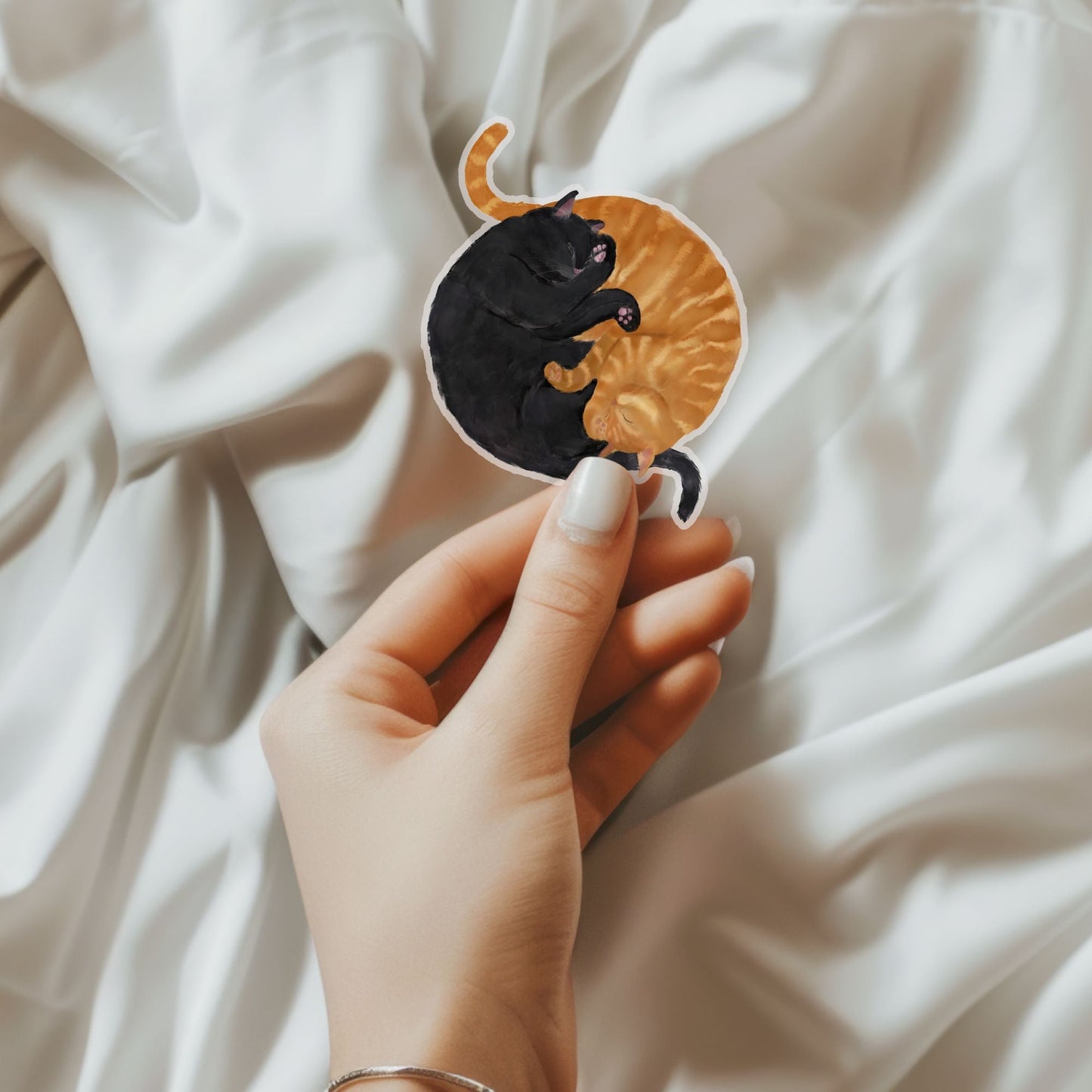 Sleeping Cats Vinyl Sticker - MerikaArt