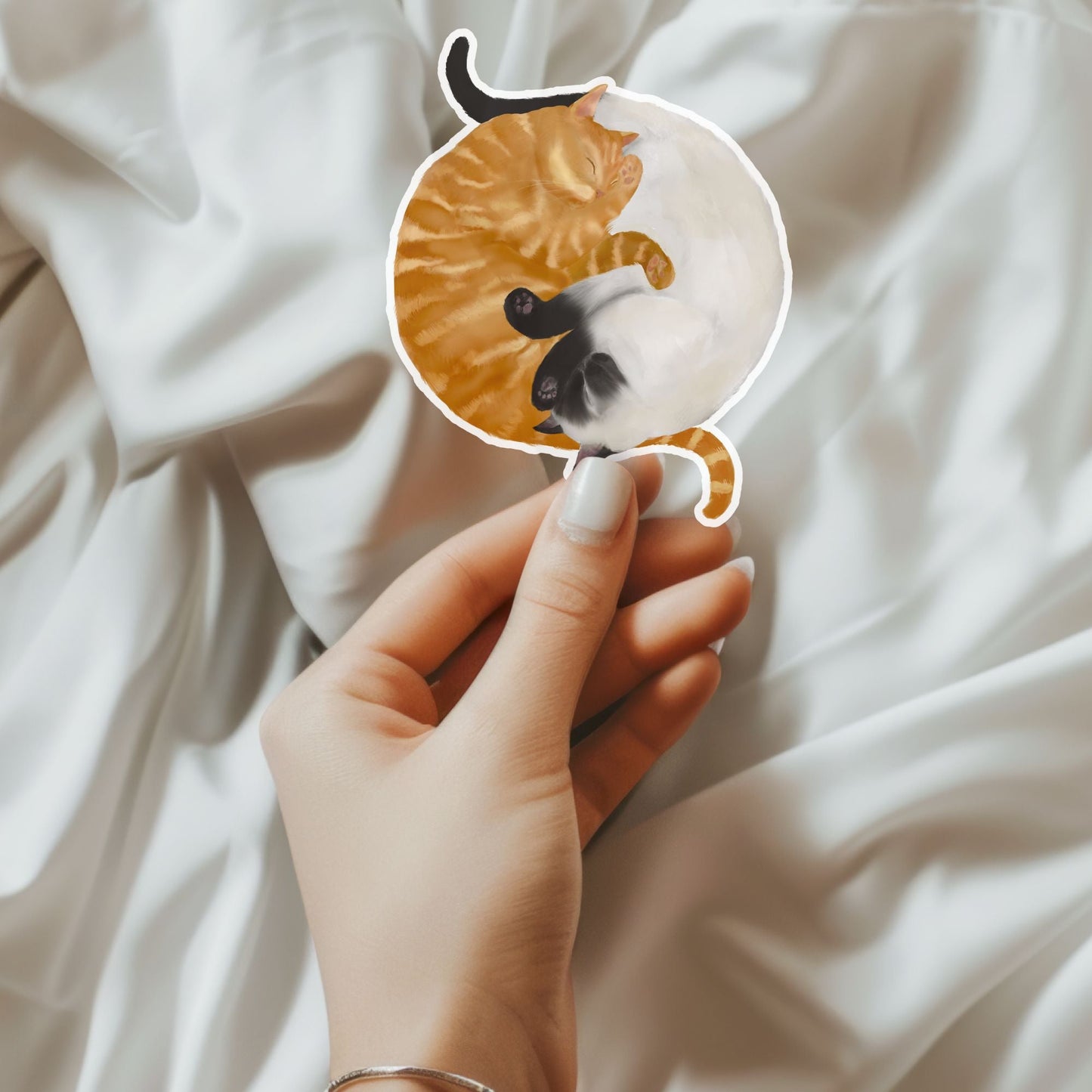 Sleeping Cats Vinyl Sticker - MerikaArt