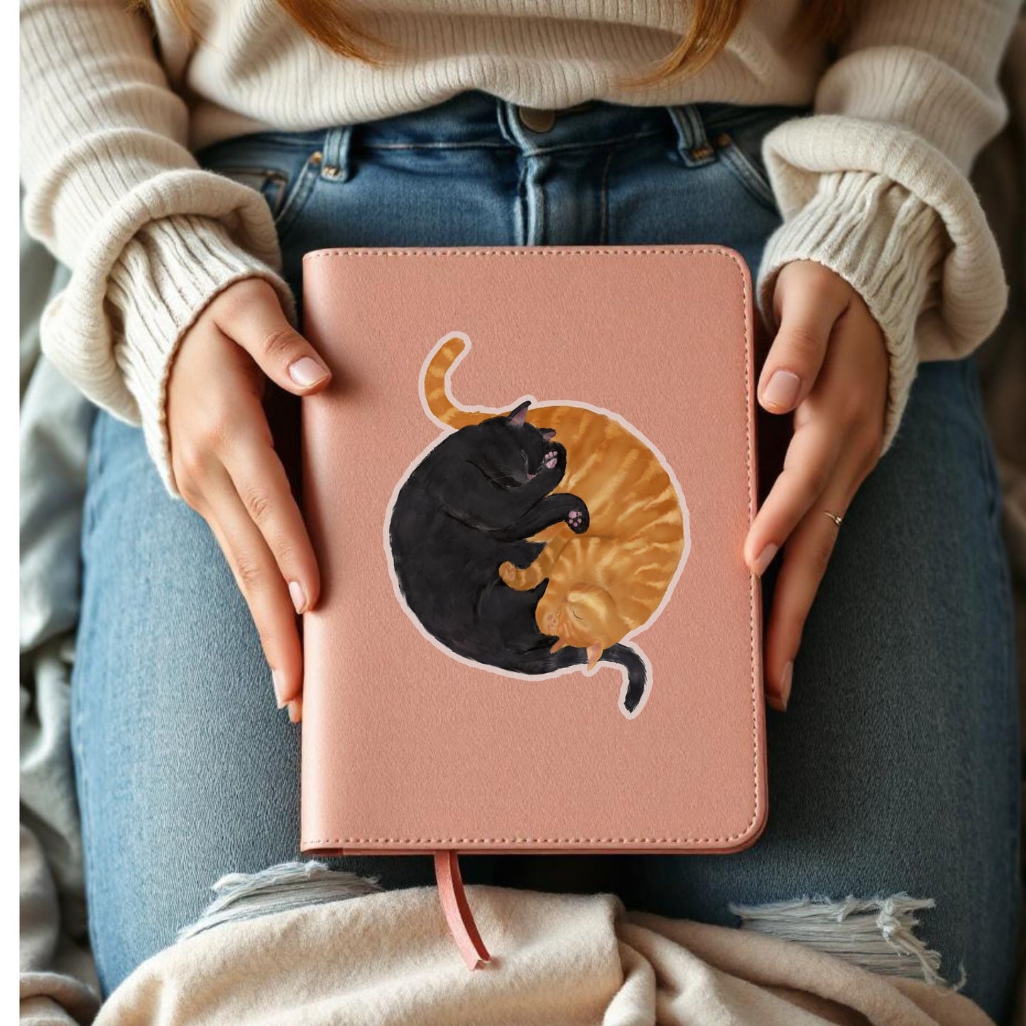 Sleeping Cats Vinyl Sticker - MerikaArt