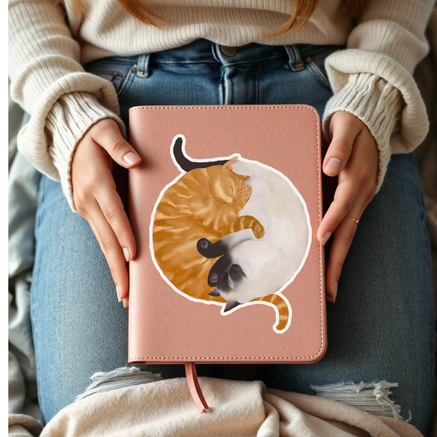 Sleeping Cats Vinyl Sticker - MerikaArt
