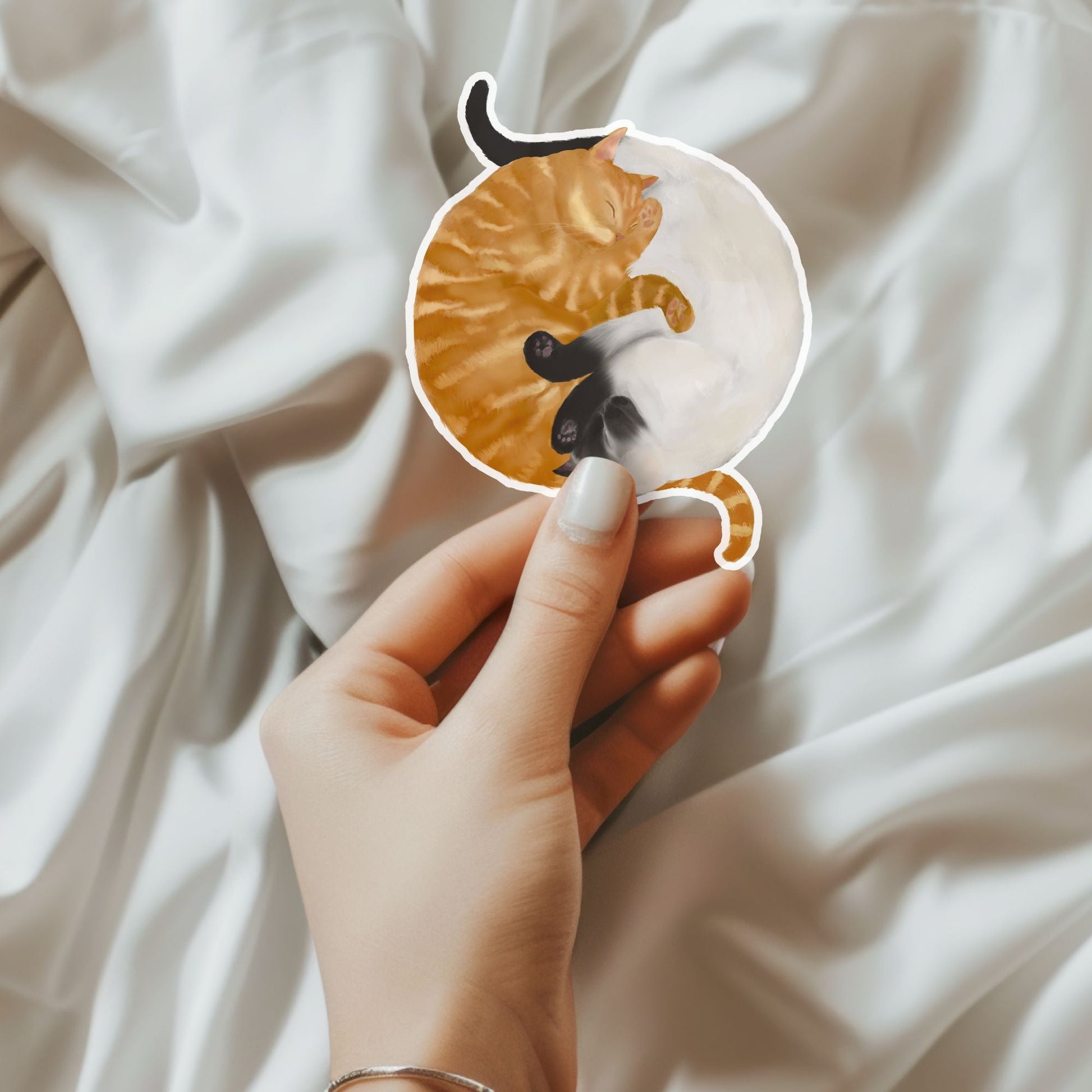 Sleeping Cats Vinyl Sticker - MerikaArt