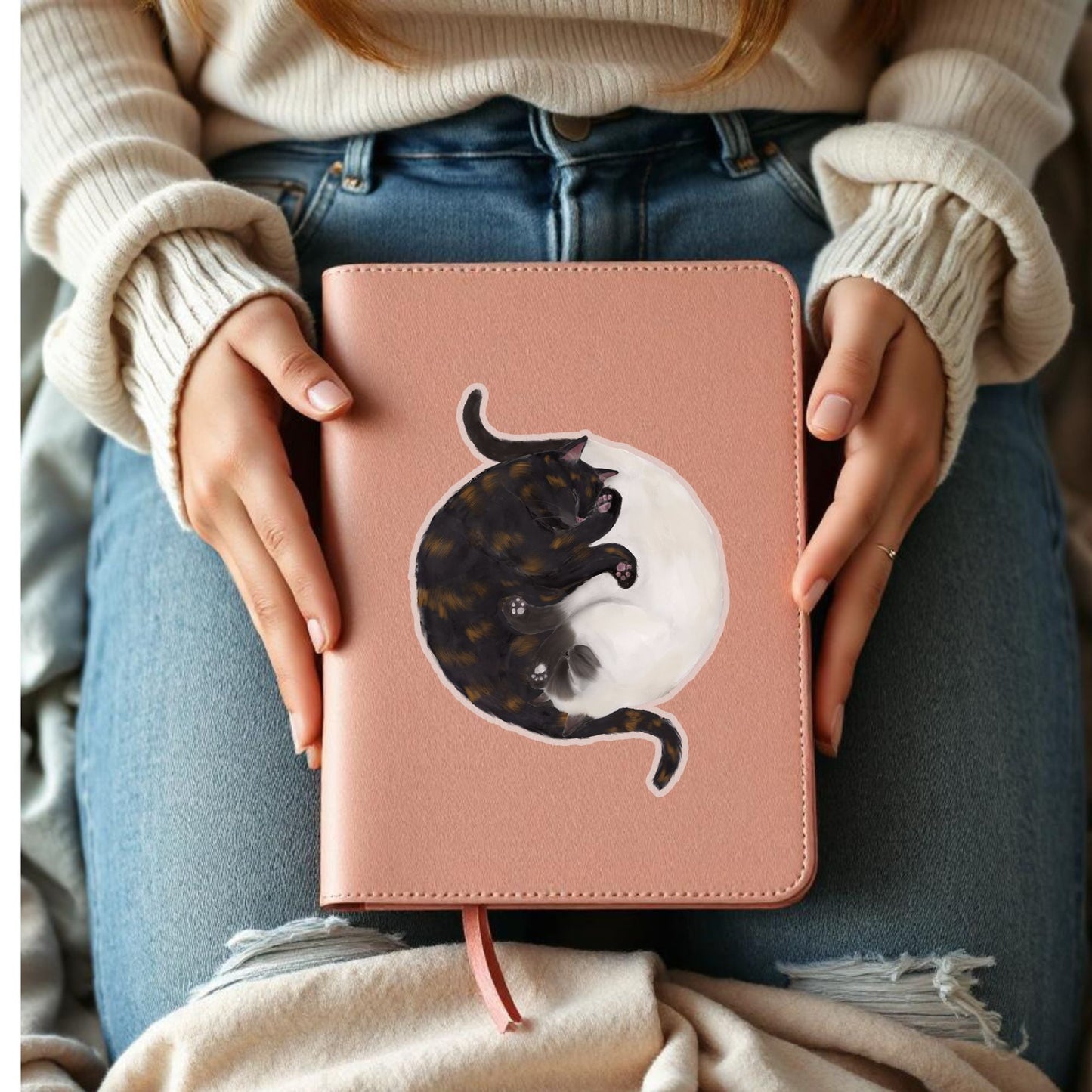 Sleeping Cats Vinyl Sticker - MerikaArt