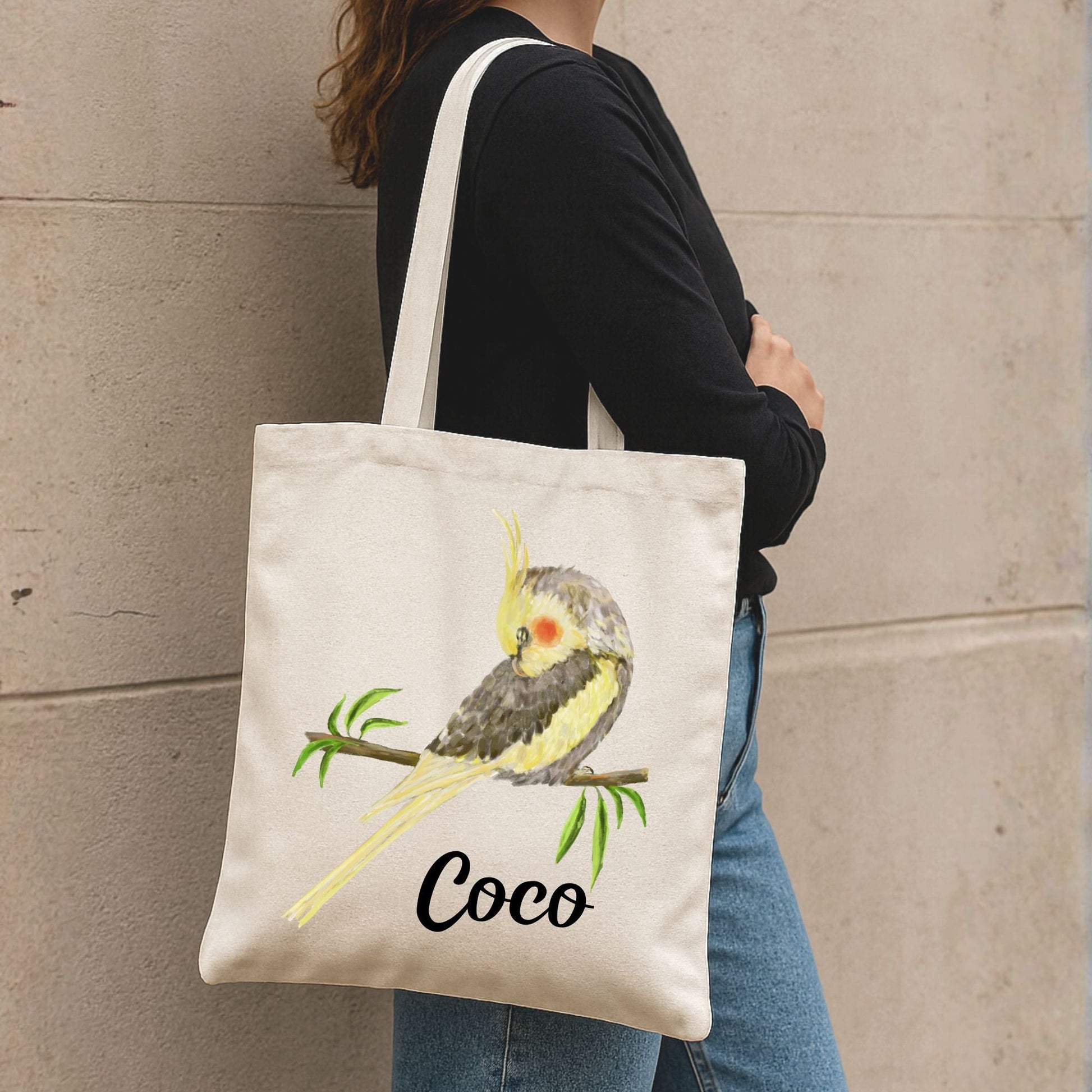 Sleeping Cockatiel Canvas Tote Bag - MerikaArt