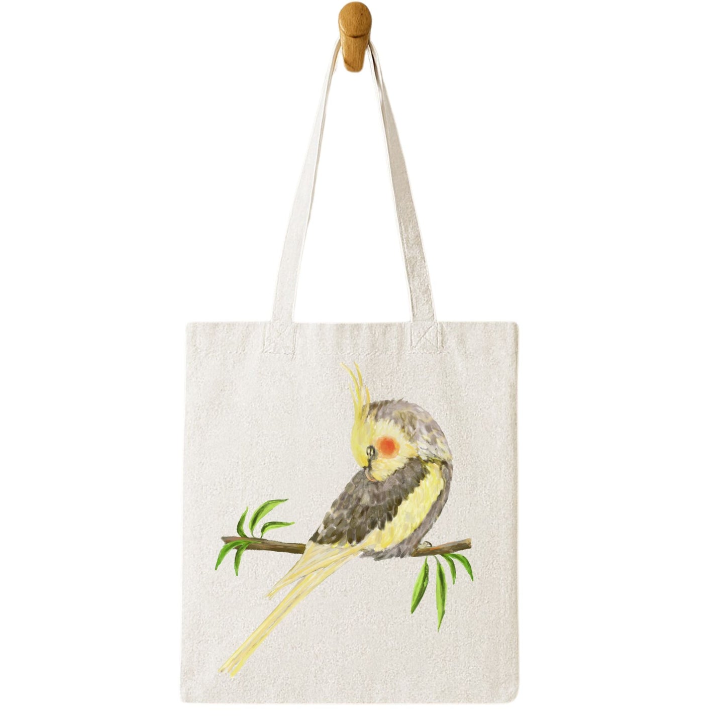 Sleeping Cockatiel Canvas Tote Bag - MerikaArt