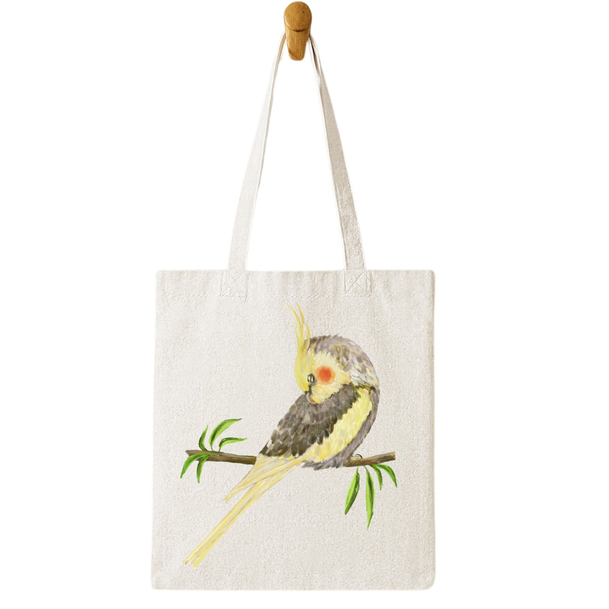 Sleeping Cockatiel Canvas Tote Bag - MerikaArt