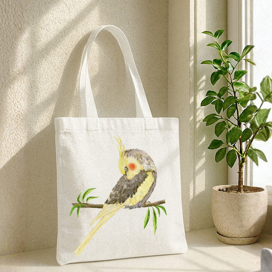 Sleeping Cockatiel Canvas Tote Bag - MerikaArt