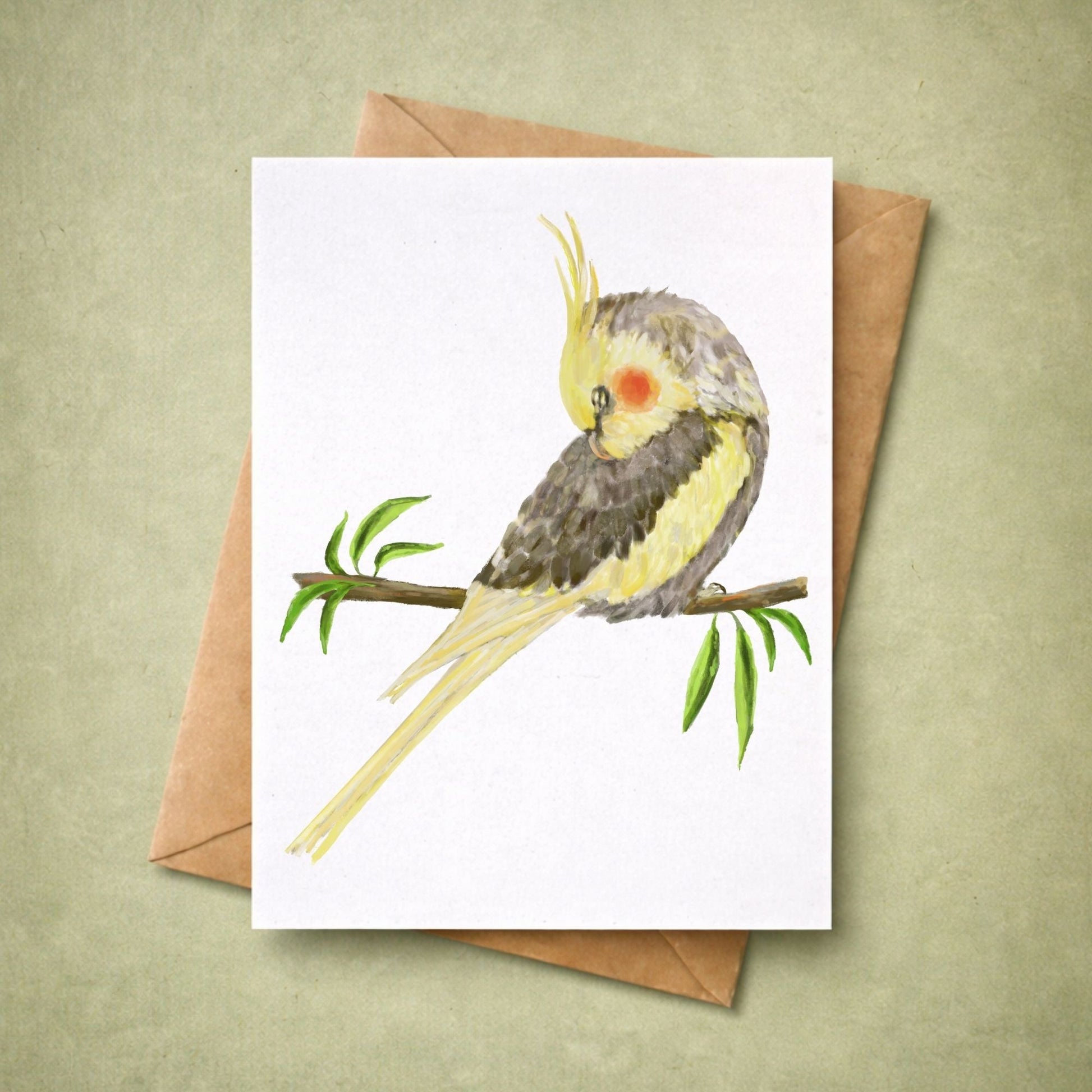 Sleeping Cockatiel Postcard - MerikaArt