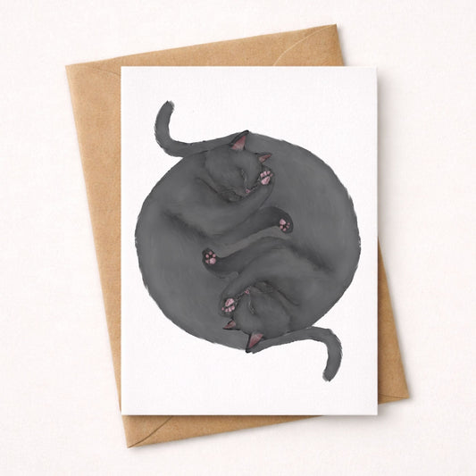Sleeping Gray Cats Postcard - MerikaArt