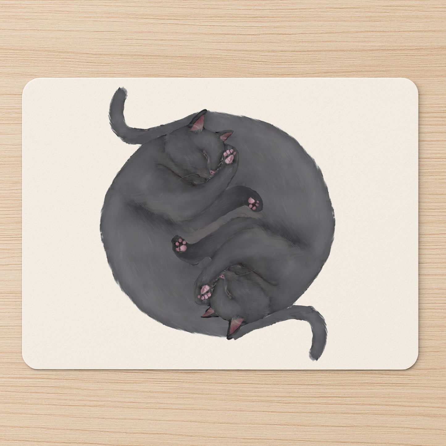 Sleeping Grey Cats Mousepad - MerikaArt