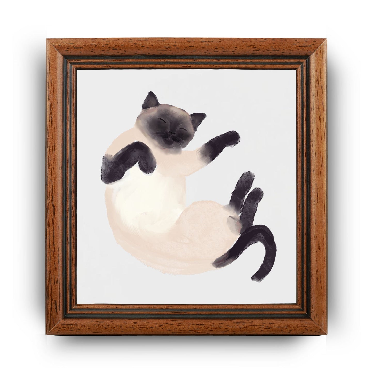 Sleeping Siamese Cat Ceramic Tile - MerikaArt