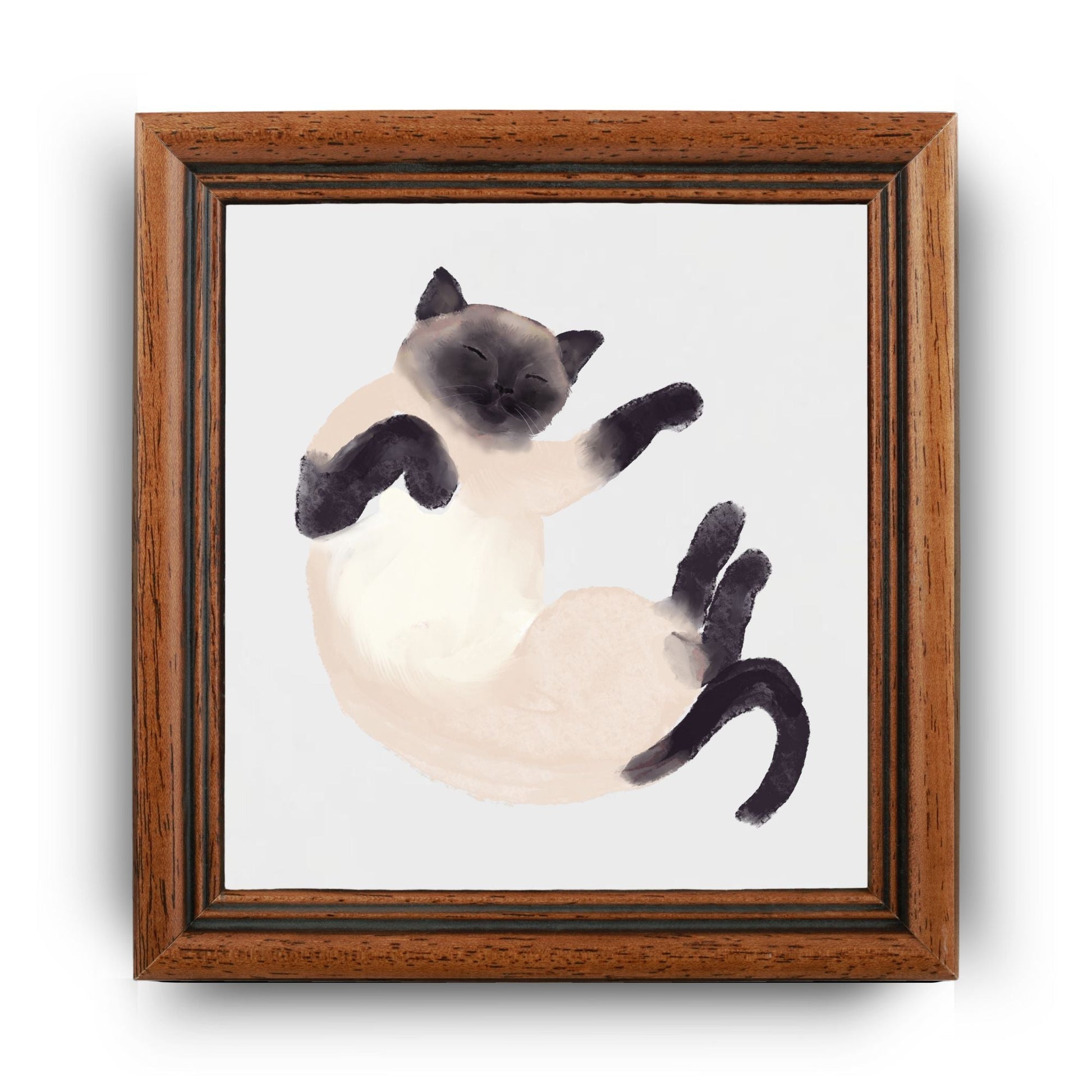 Sleeping Siamese Cat Ceramic Tile - MerikaArt