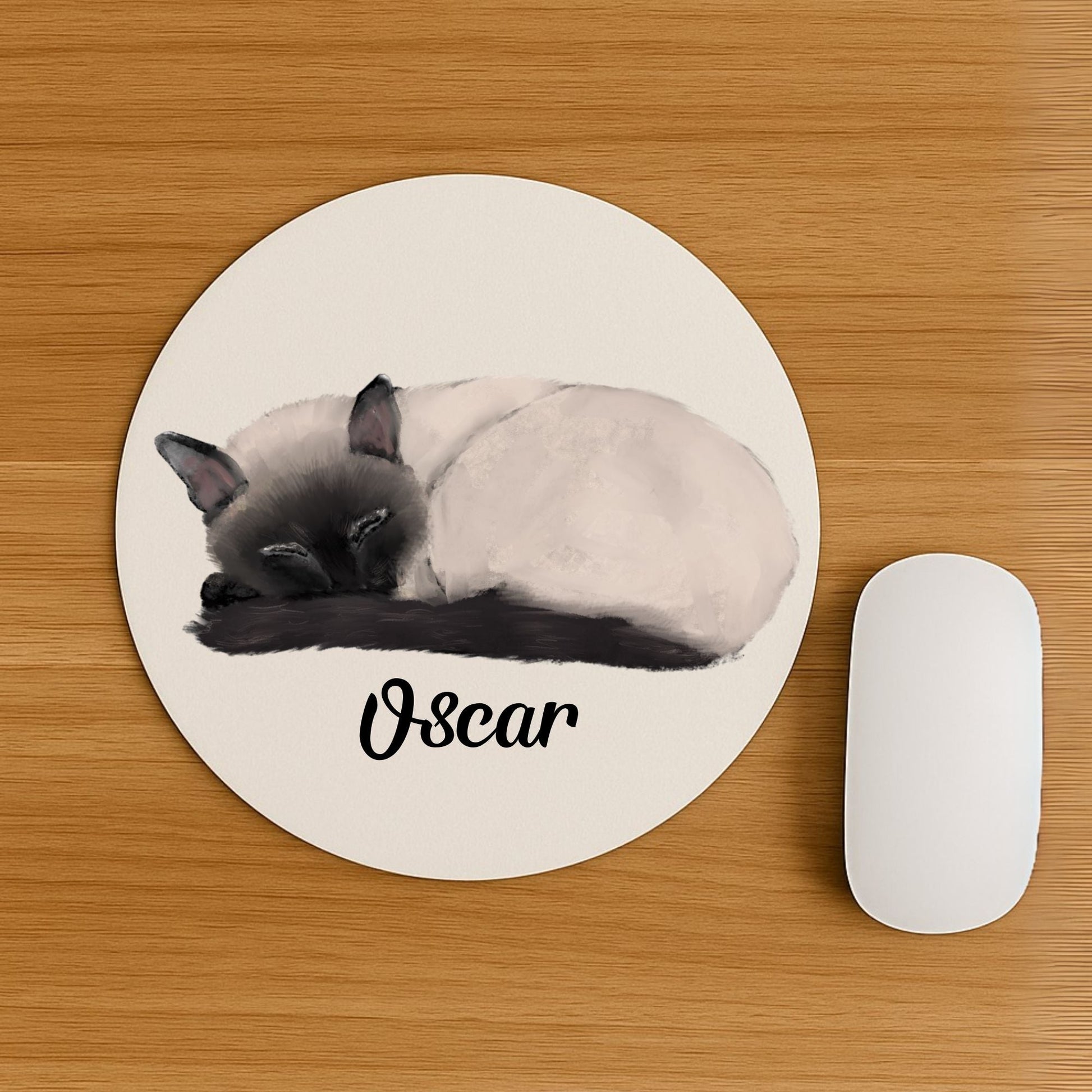 Sleeping Siamese Cat Mousepad - MerikaArt