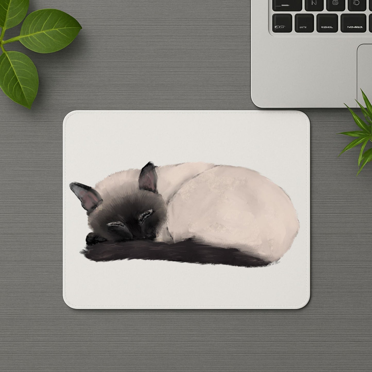 Sleeping Siamese Cat Mousepad - MerikaArt
