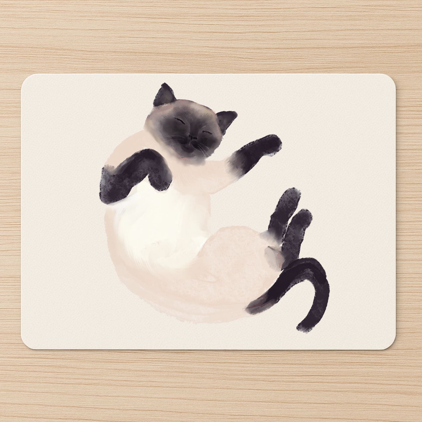 Sleeping Siamese Cat Mousepad - MerikaArt