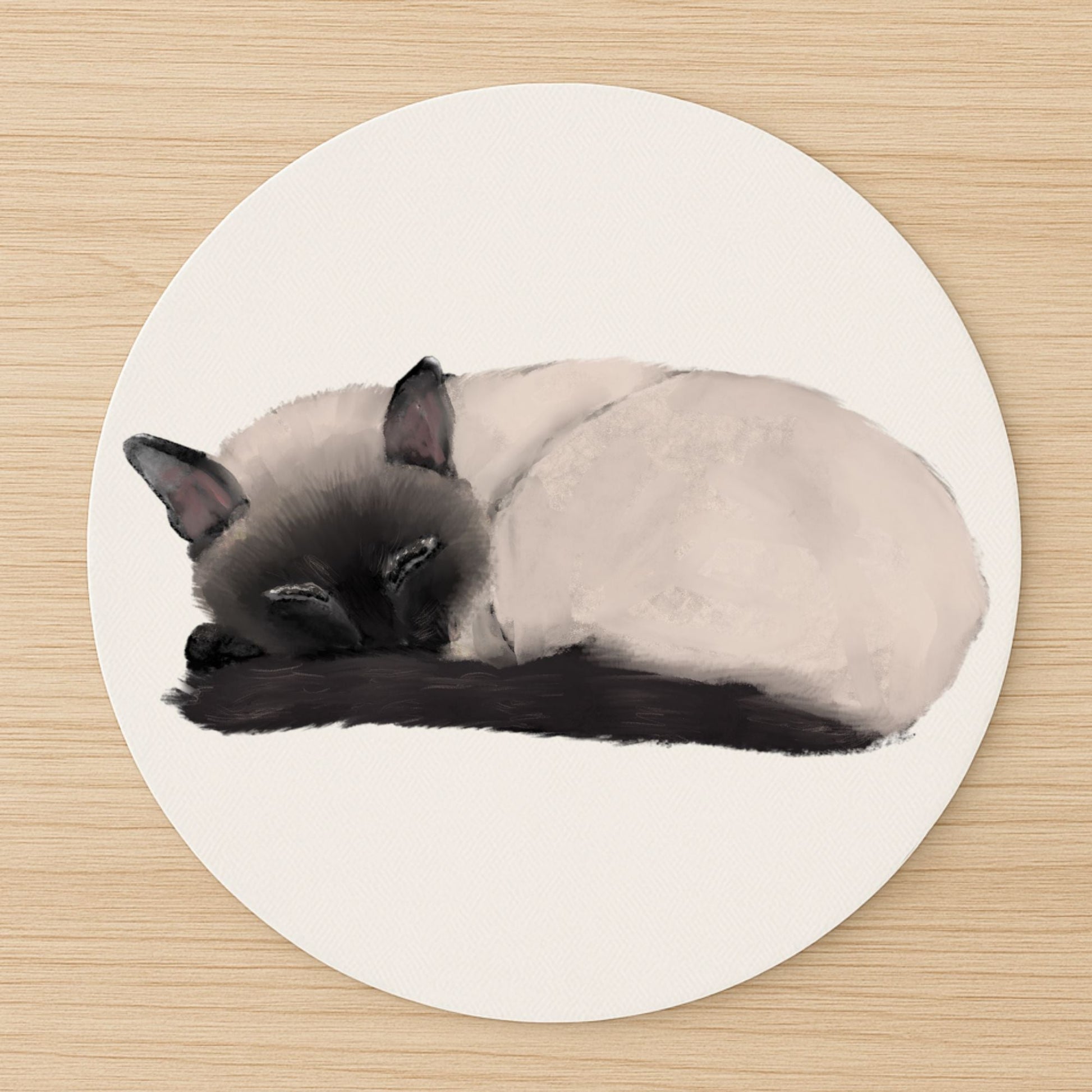 Sleeping Siamese Cat Mousepad - MerikaArt