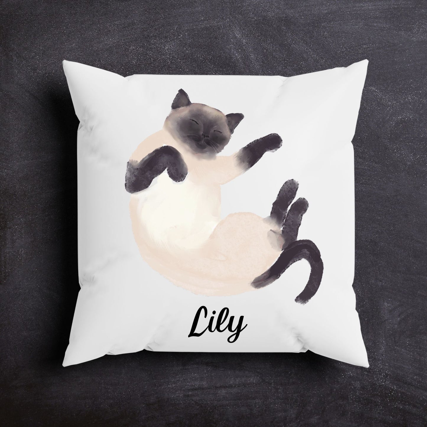 Sleeping Siamese Cat Pillow - MerikaArt