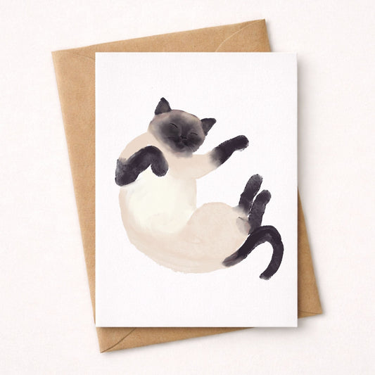 Sleeping Siamese Cat Postcard - MerikaArt