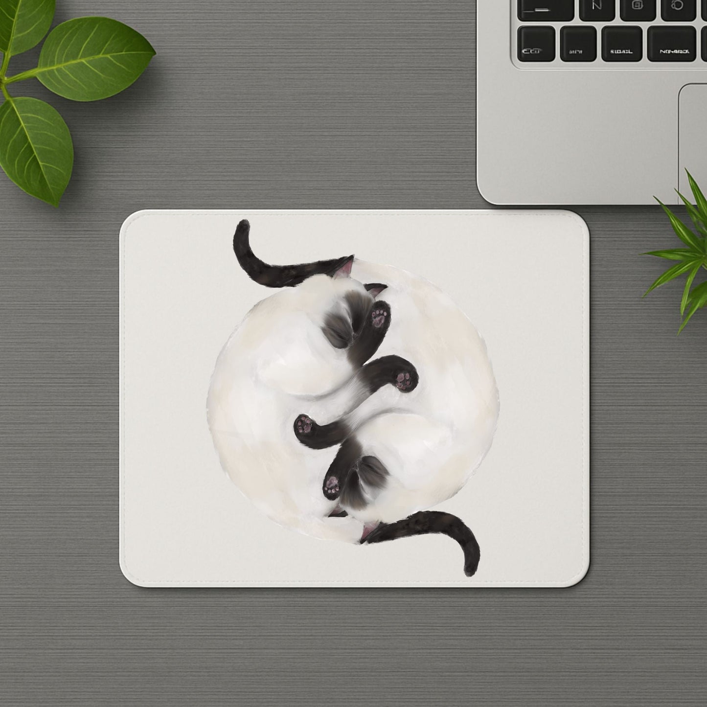Sleeping Siamese Cats Mousepad - MerikaArt