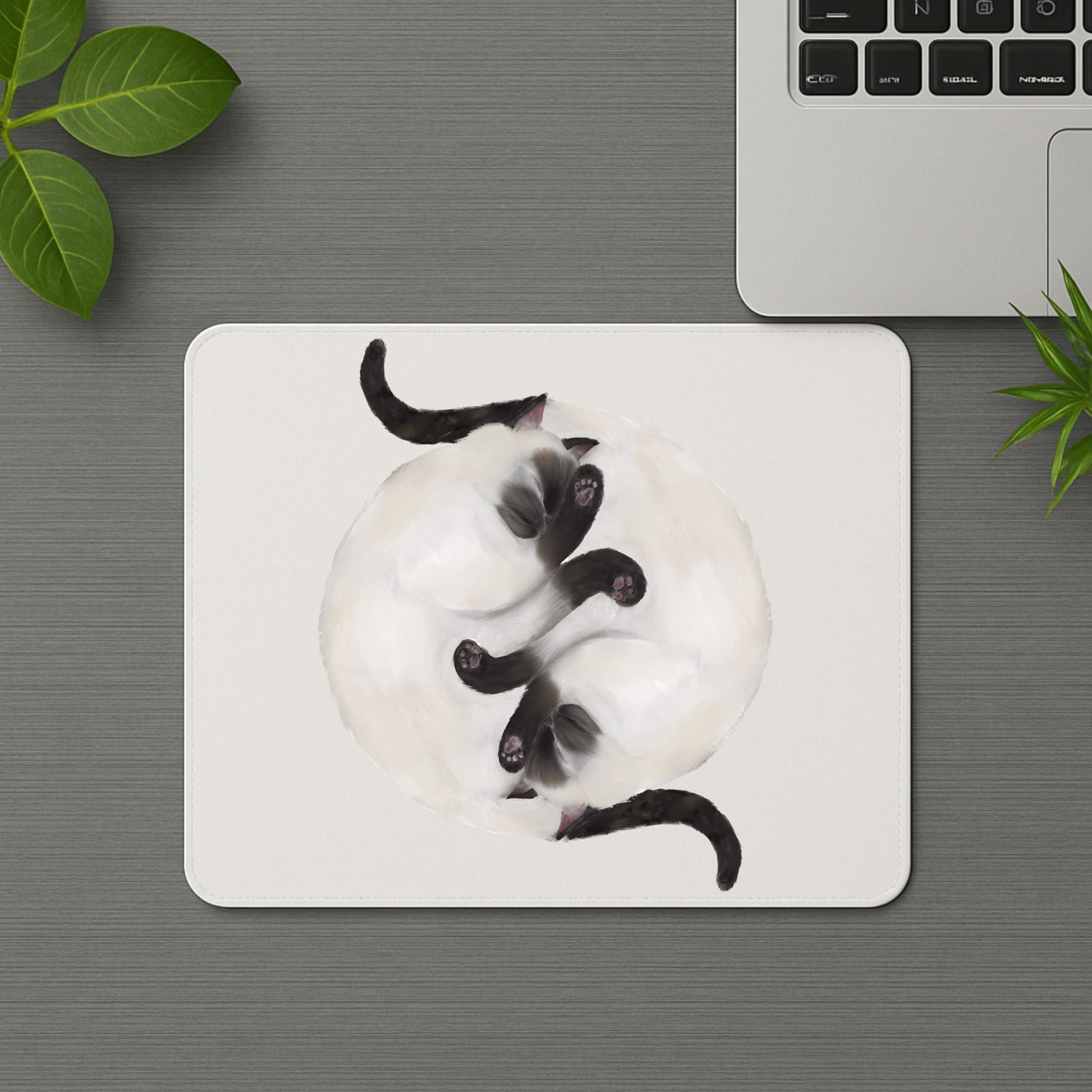 Sleeping Siamese Cats Mousepad - MerikaArt